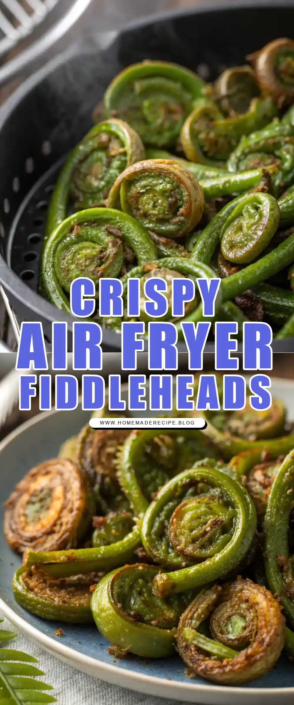 Pinterest pin 1 (Design 1) for Air Fryer Fiddleheads