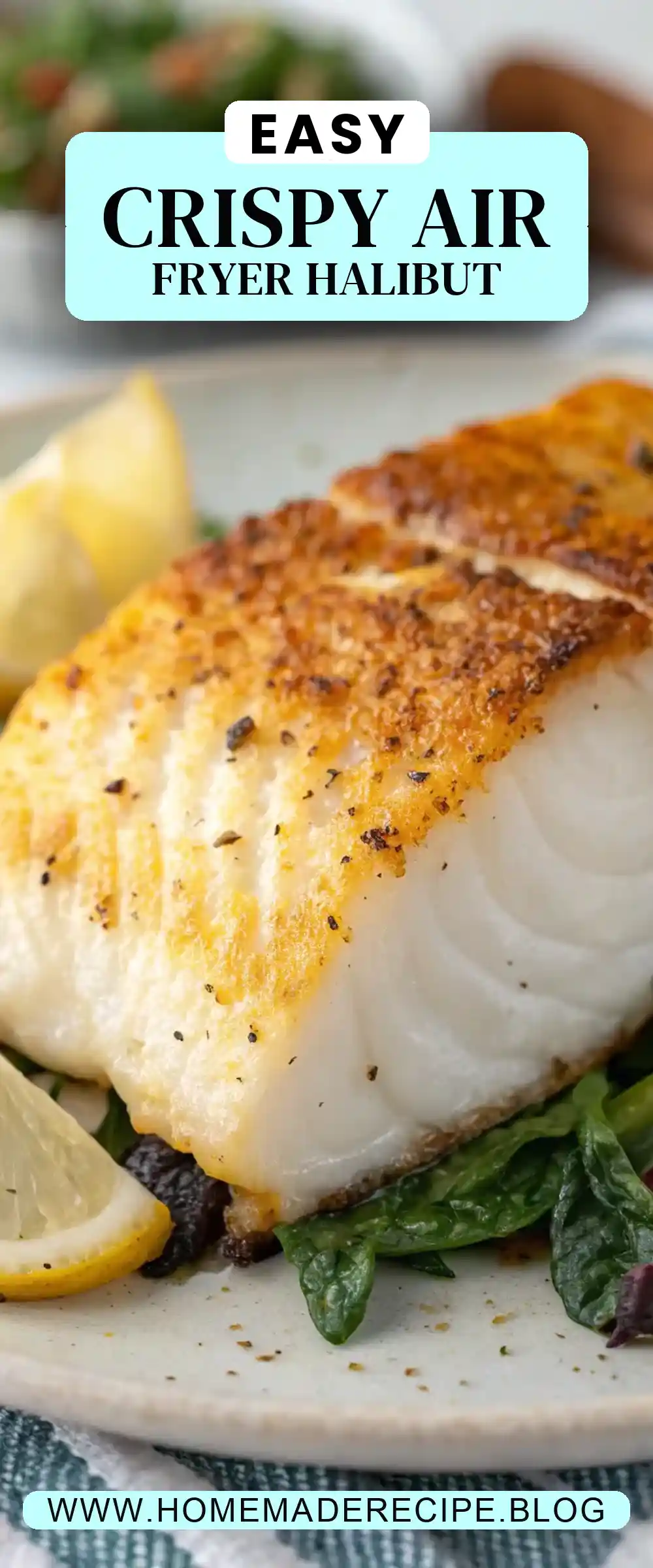 Pinterest pin 2 (Design 2) for Air Fryer Halibut