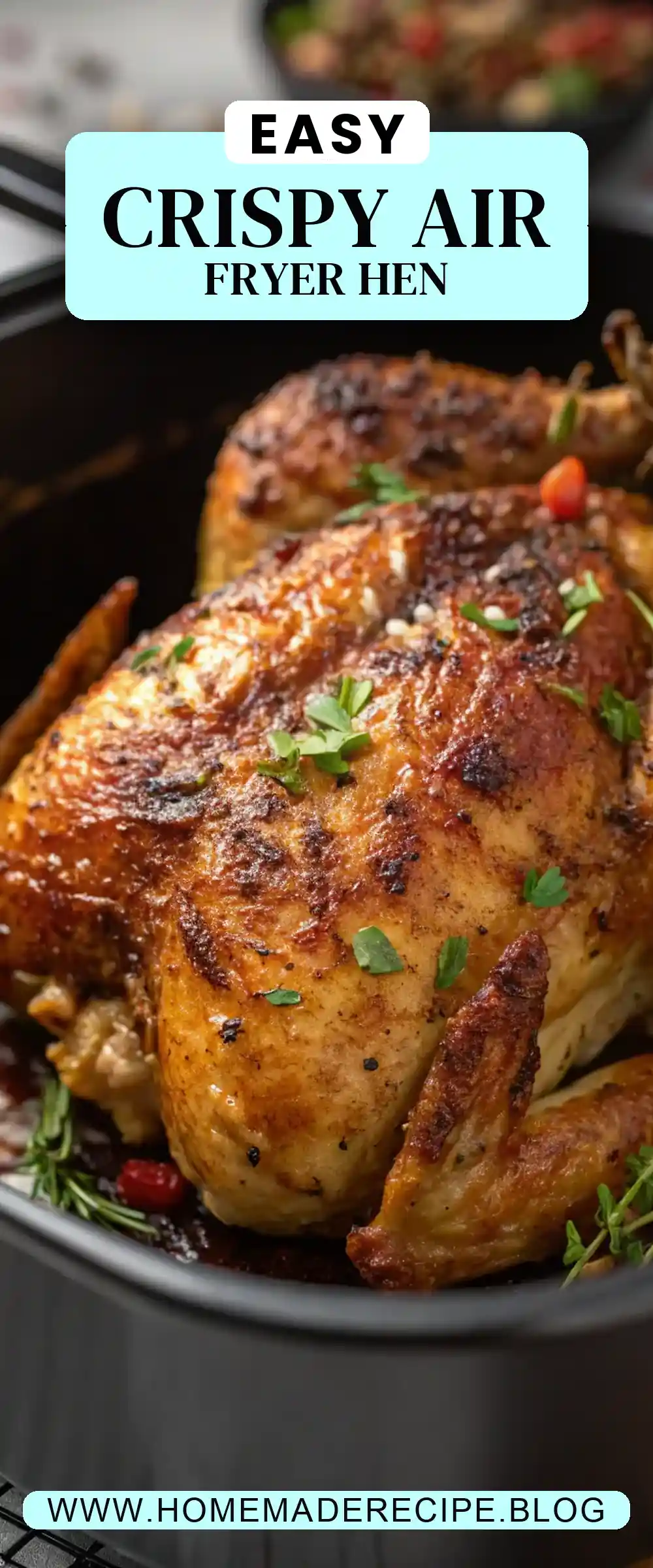 Pinterest pin 2 (Design 2) for Air Fryer Cornish Hen