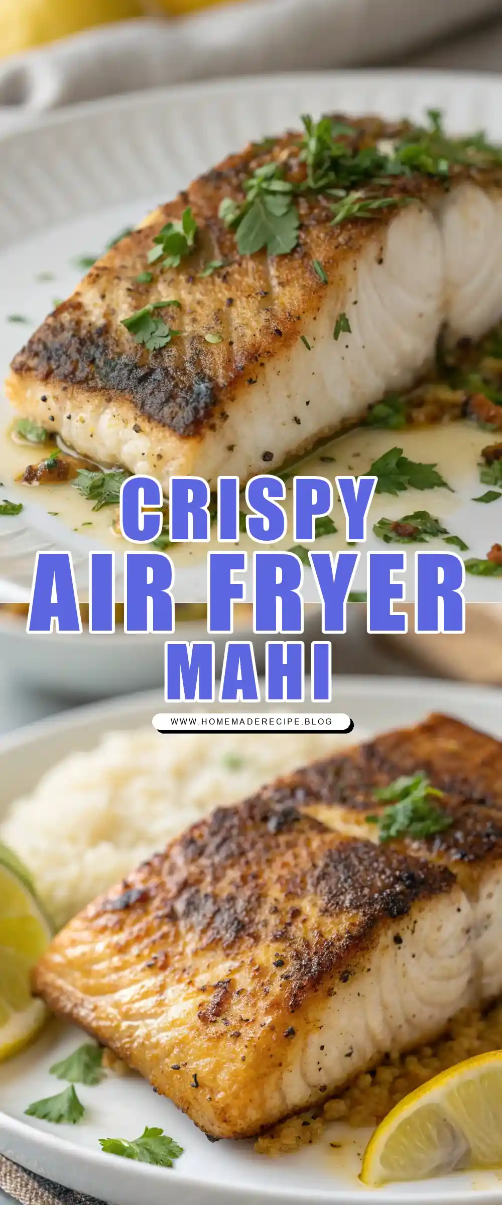 Pinterest pin 1 (Design 1) for Air Fryer Mahi Mahi