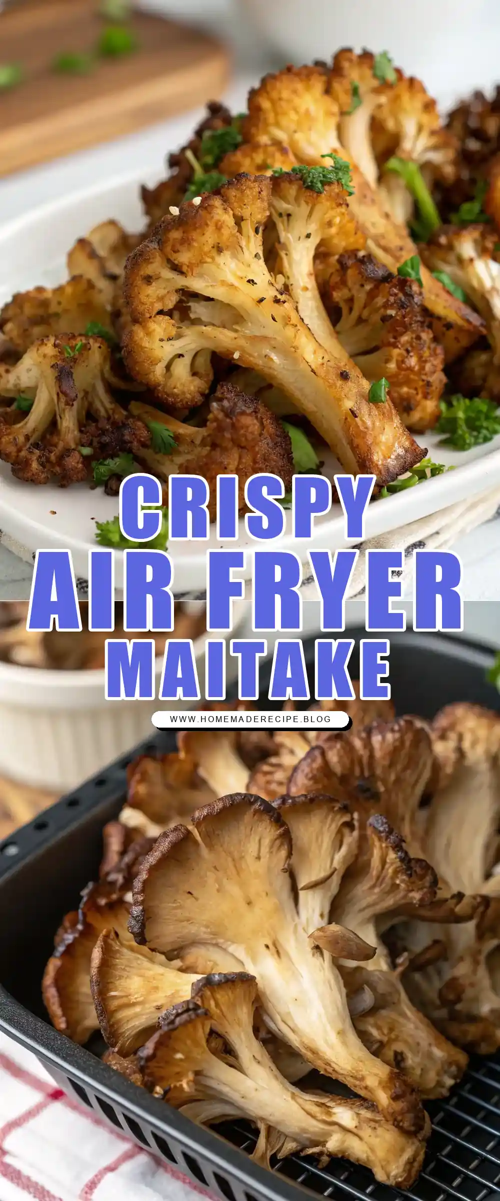 Pinterest pin 1 (Design 1) for Air Fryer Maitake