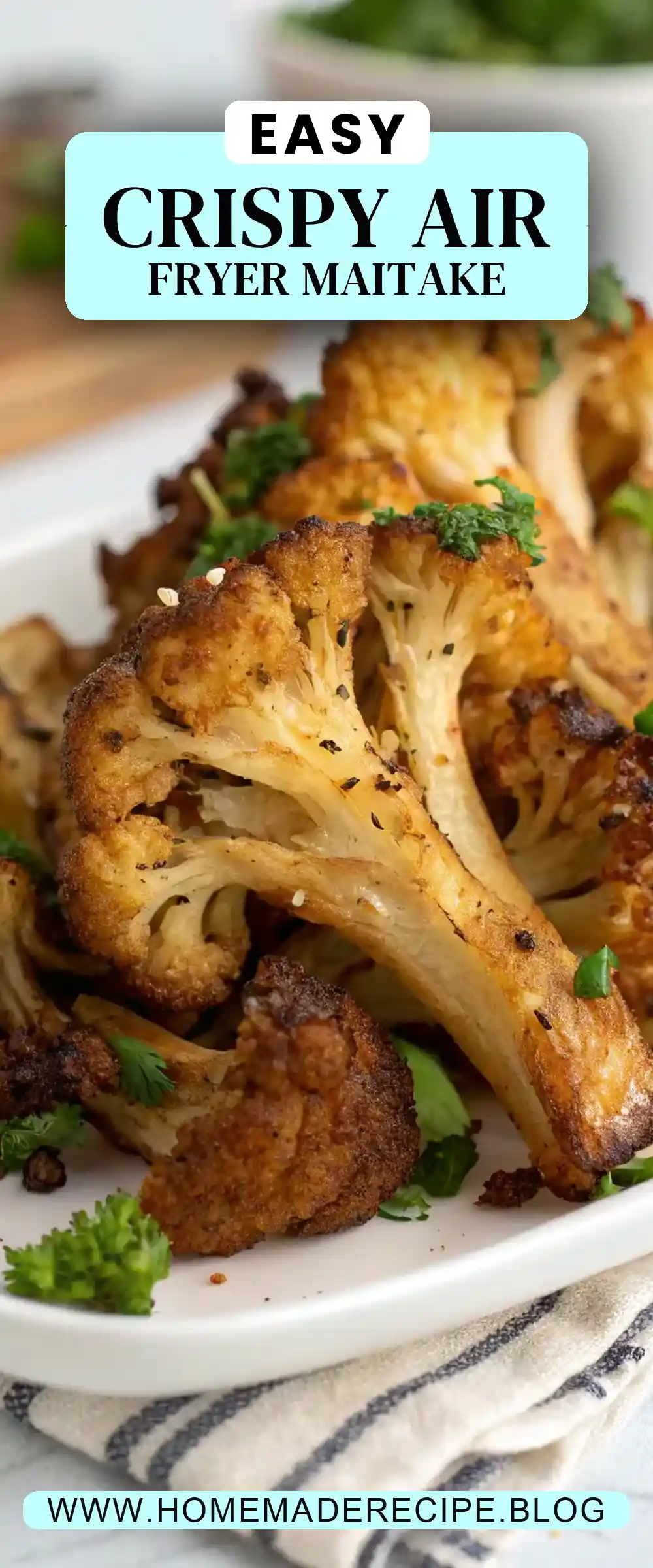 Pinterest pin 2 (Design 2) for Air Fryer Maitake