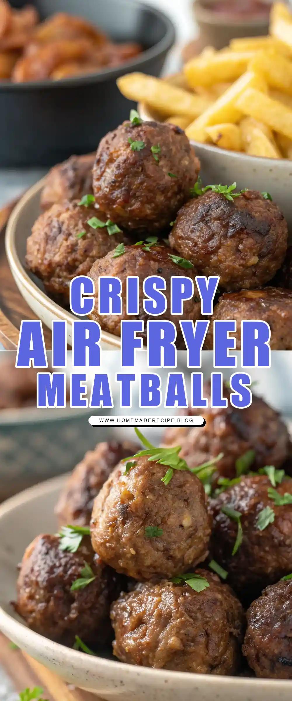 Pinterest pin 1 (Design 1) for Air Fryer Beef Meatballs