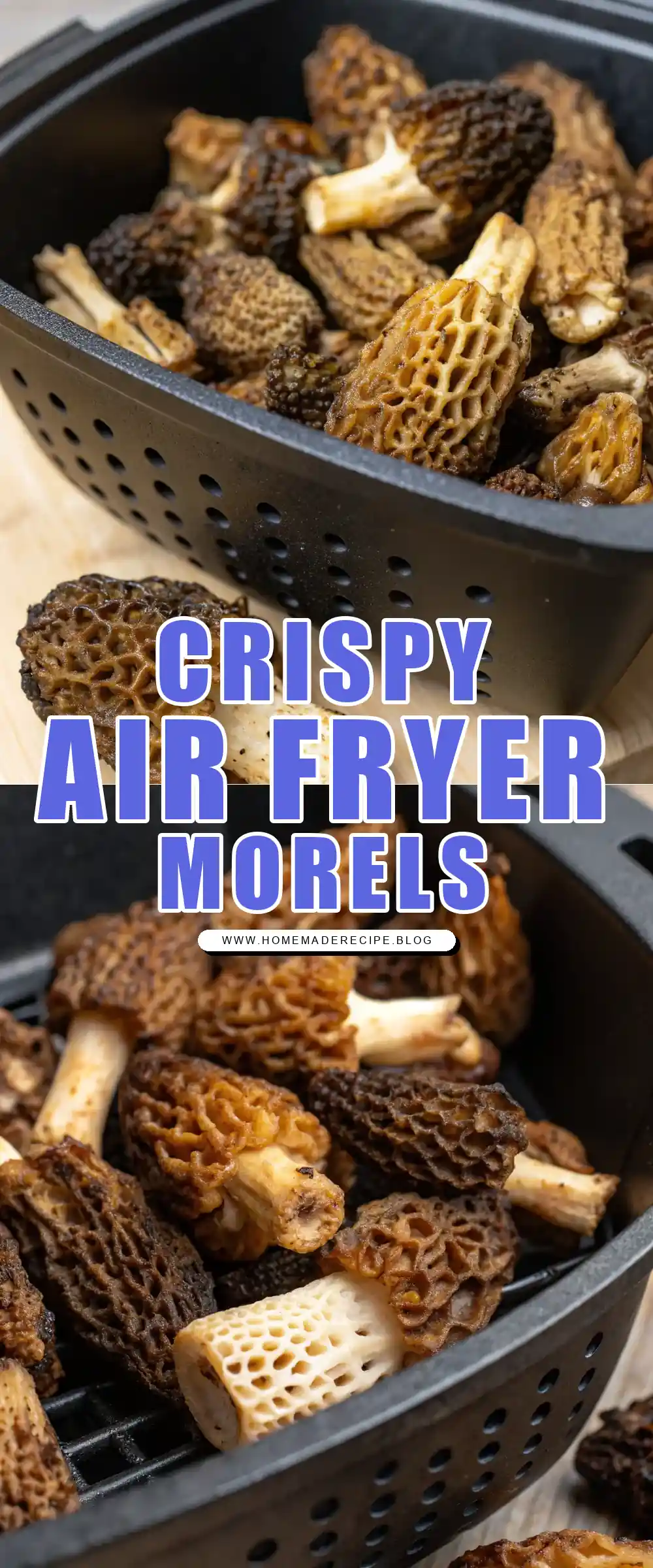 Pinterest pin 1 (Design 1) for Air Fryer Morels