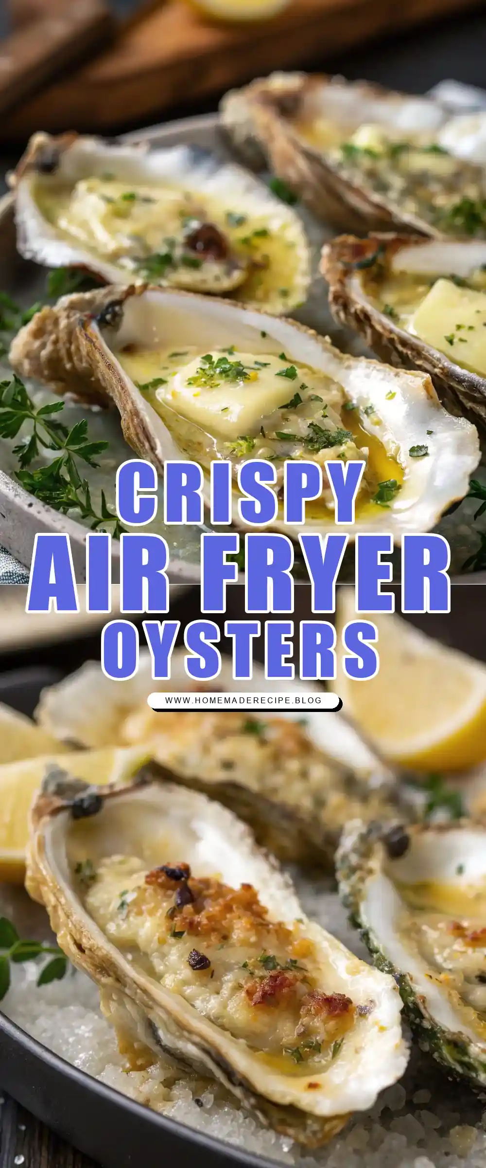 Pinterest pin 1 (Design 1) for Air Fryer Oysters