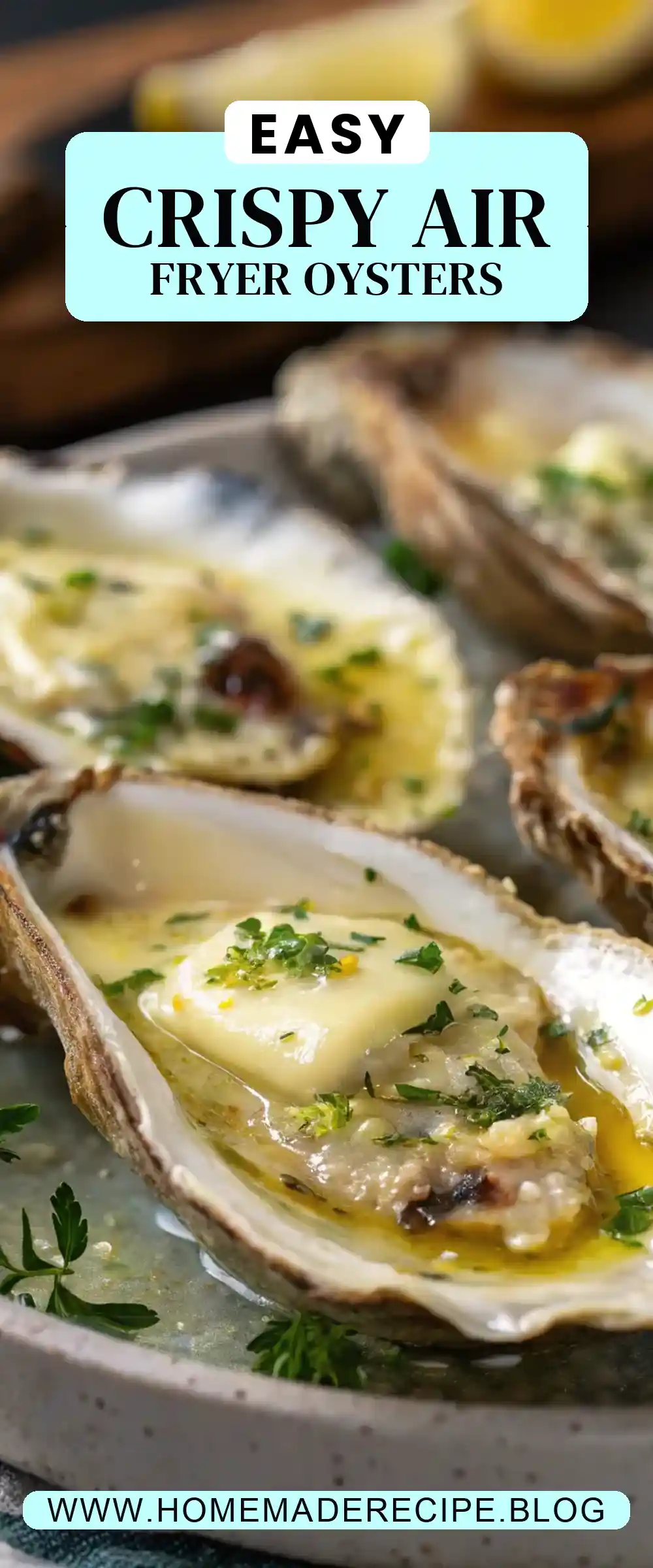 Pinterest pin 2 (Design 2) for Air Fryer Oysters