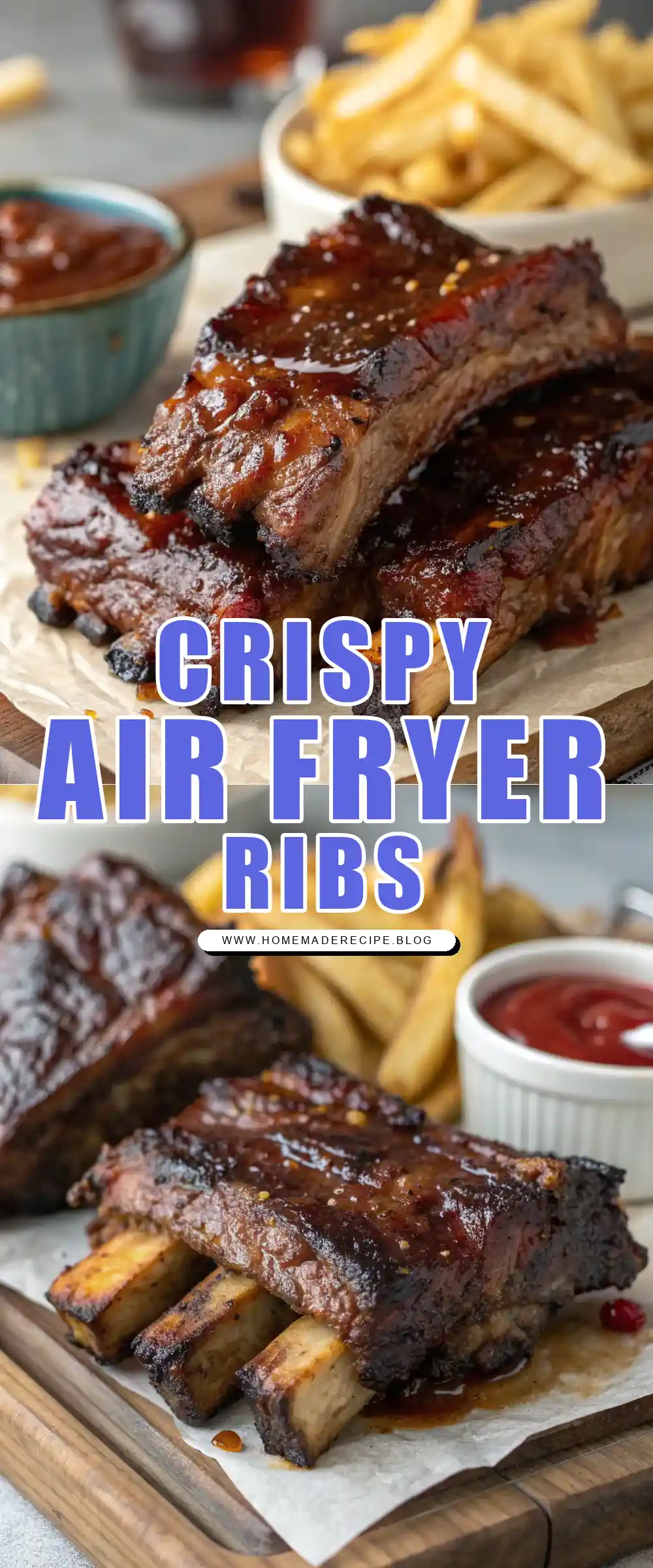 Pinterest pin 1 (Design 1) for Air Fryer Beef Ribs