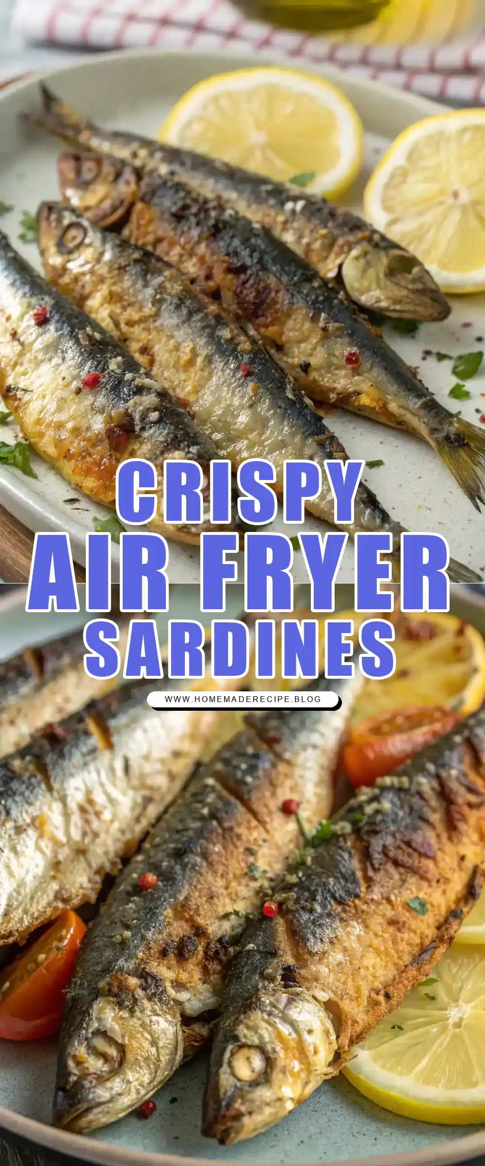 Pinterest pin 1 (Design 1) for Air Fryer Sardines