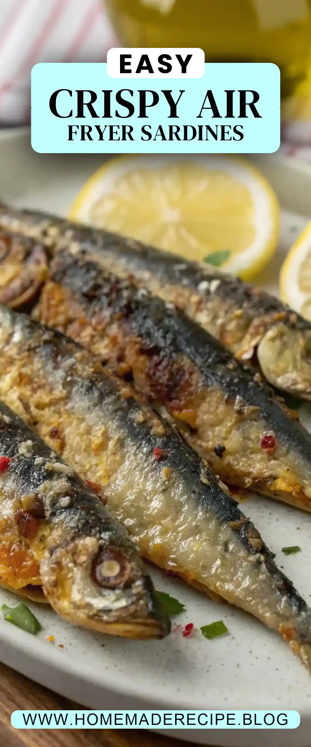 Pinterest pin 2 (Design 2) for Air Fryer Sardines