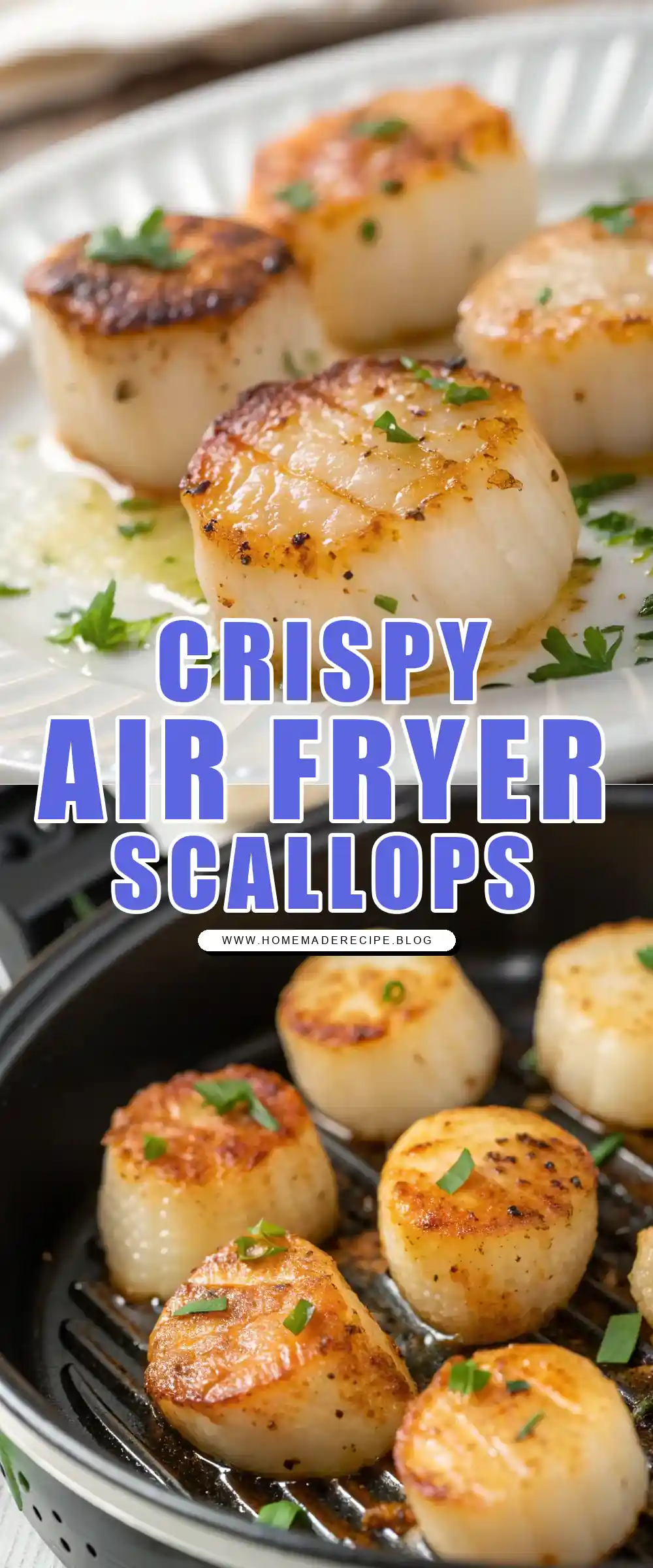 Pinterest pin 1 (Design 1) for Air Fryer Scallops
