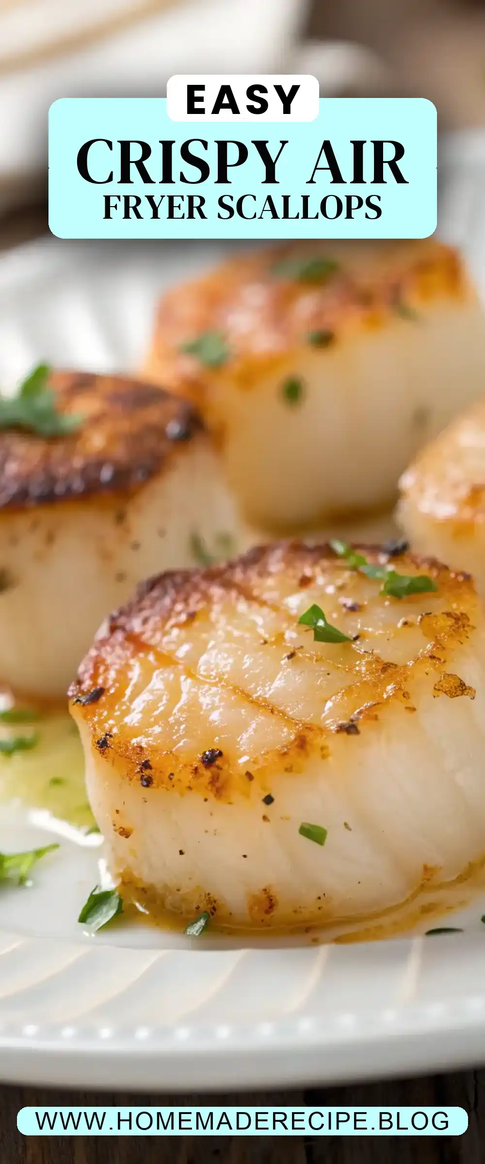 Pinterest pin 2 (Design 2) for Air Fryer Scallops