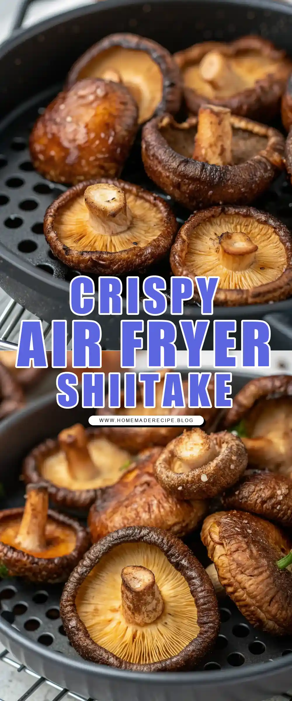 Pinterest pin 1 (Design 1) for Air Fryer Shiitake