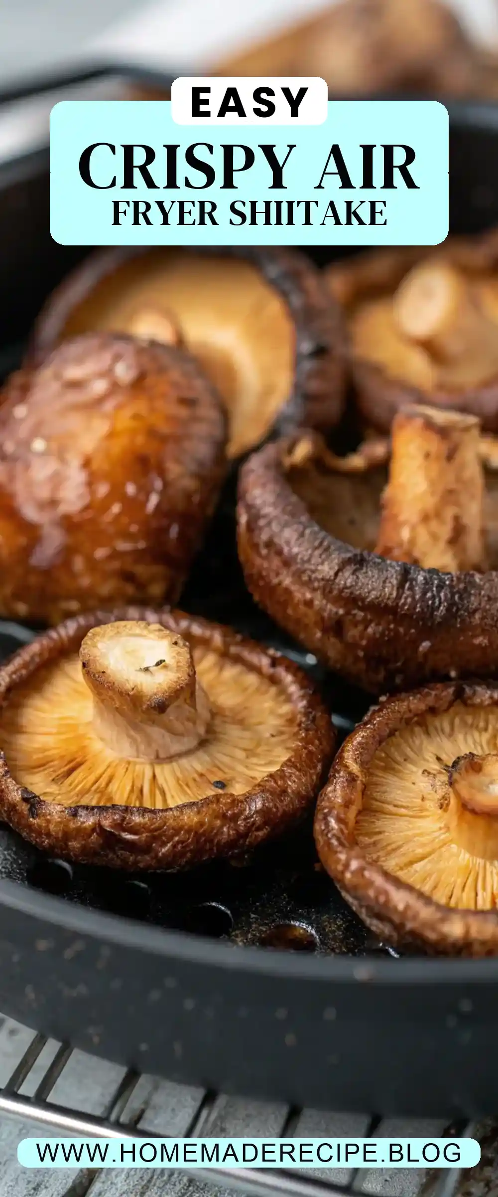 Pinterest pin 2 (Design 2) for Air Fryer Shiitake