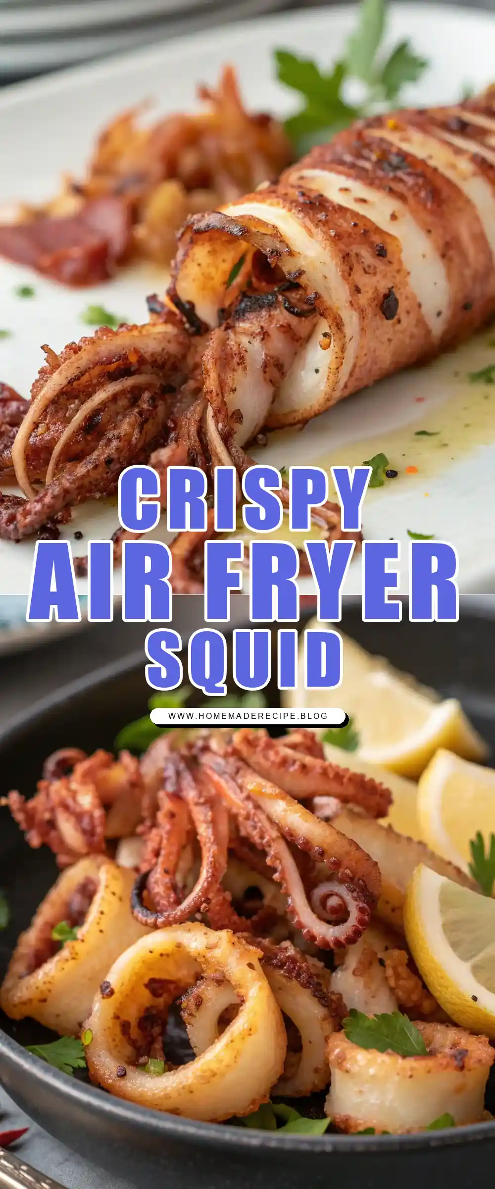 Pinterest pin 1 (Design 1) for Air Fryer Squid