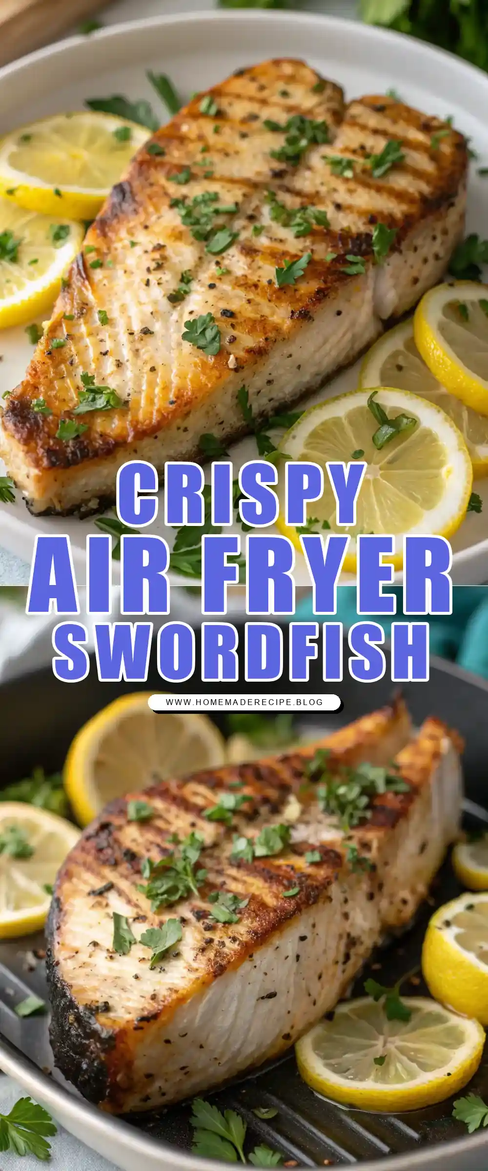 Pinterest pin 1 (Design 1) for Air Fryer Swordfish