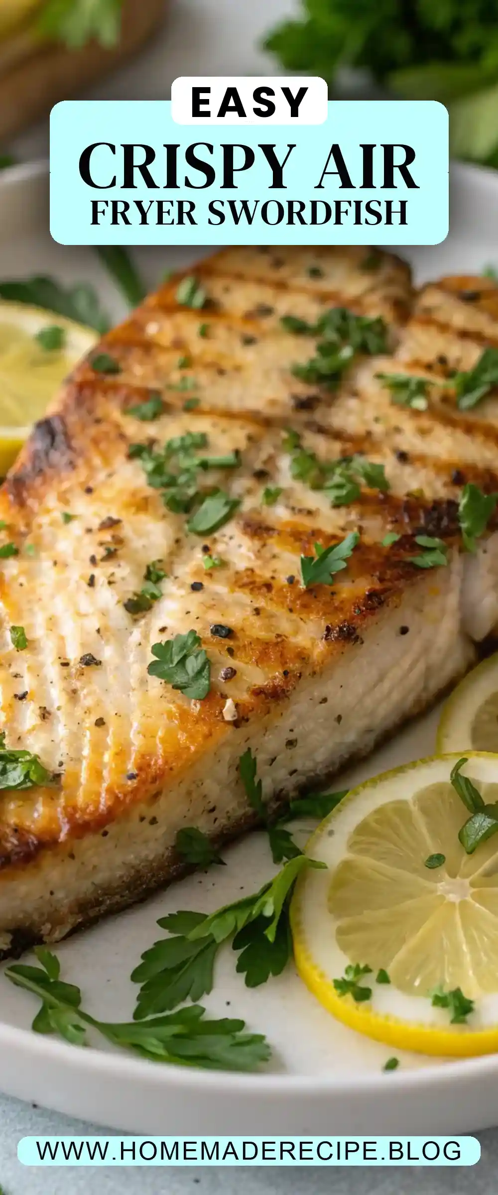 Pinterest pin 2 (Design 2) for Air Fryer Swordfish