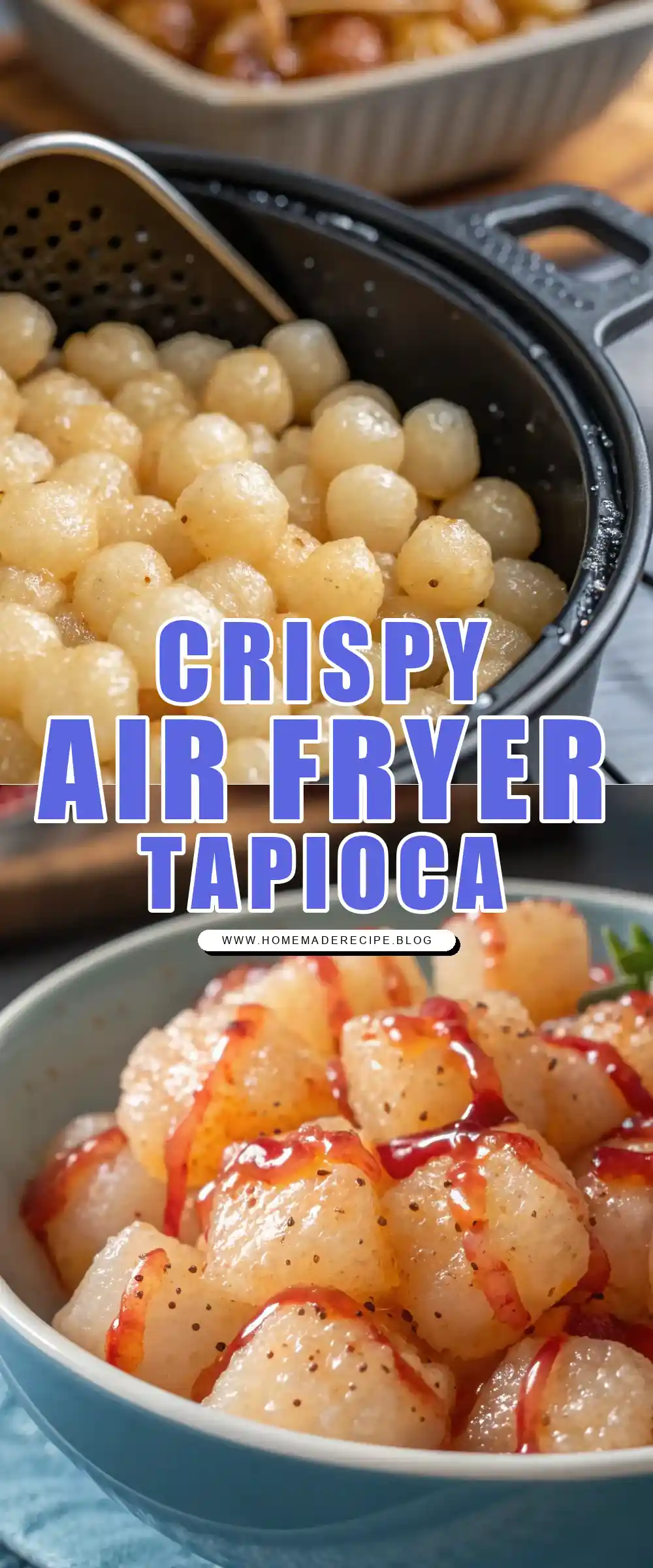 Pinterest pin 1 (Design 1) for Air Fryer Tapioca