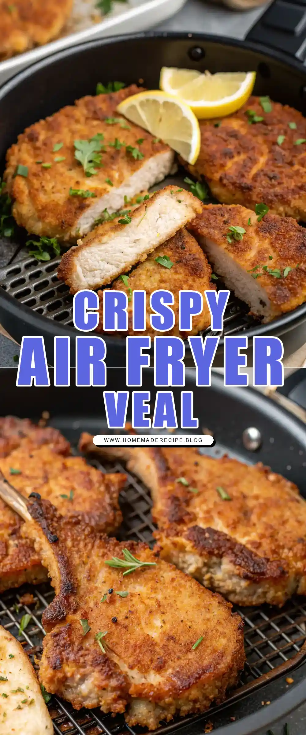Pinterest pin 1 (Design 1) for Air Fryer Veal Cutlets