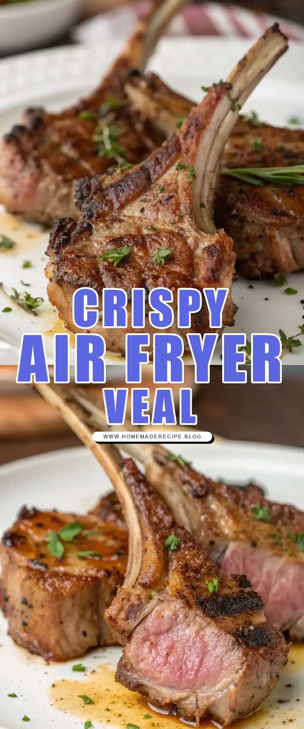 Pinterest pin 1 (Design 1) for Air Fryer Veal Chops