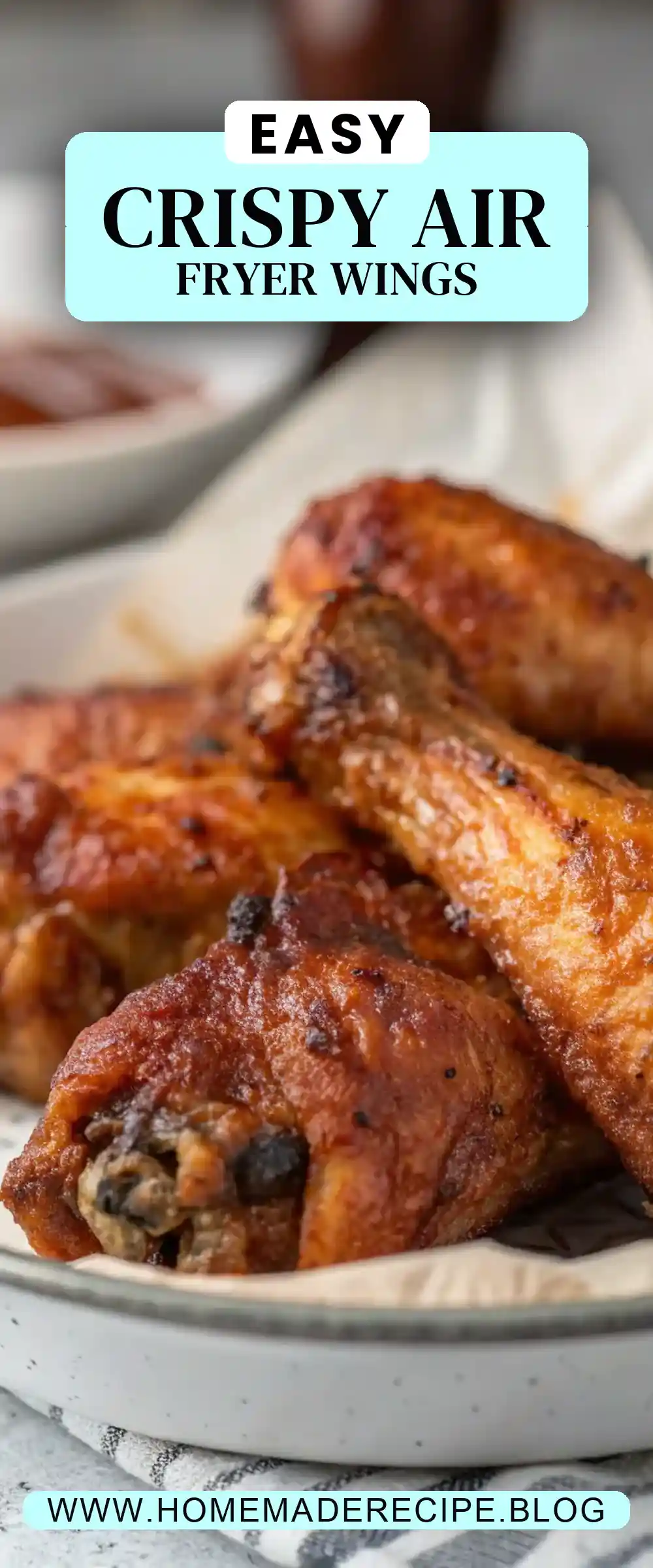 Pinterest pin 2 (Design 2) for Air Fryer Turkey Wings