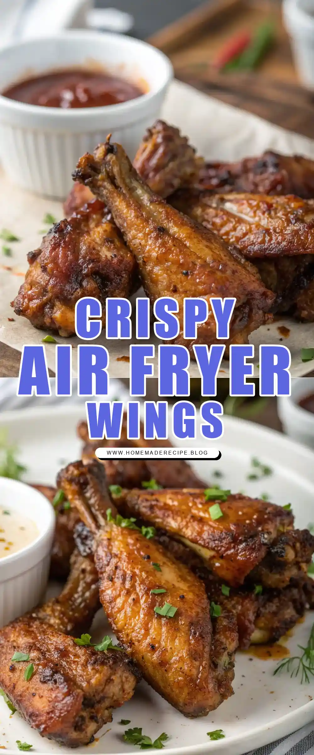 Pinterest pin 1 (Design 1) for Air Fryer Duck Wings