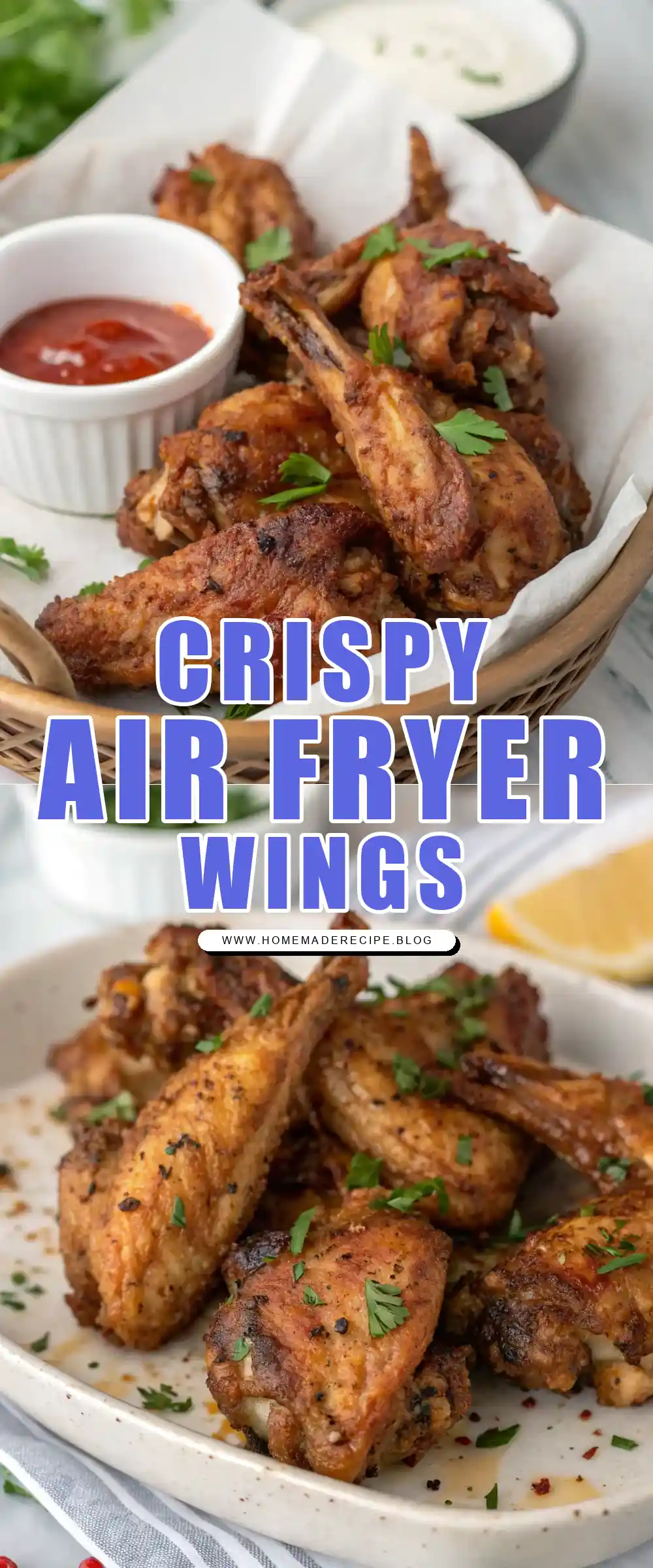 Pinterest pin 1 (Design 1) for Air Fryer Rabbit Wings
