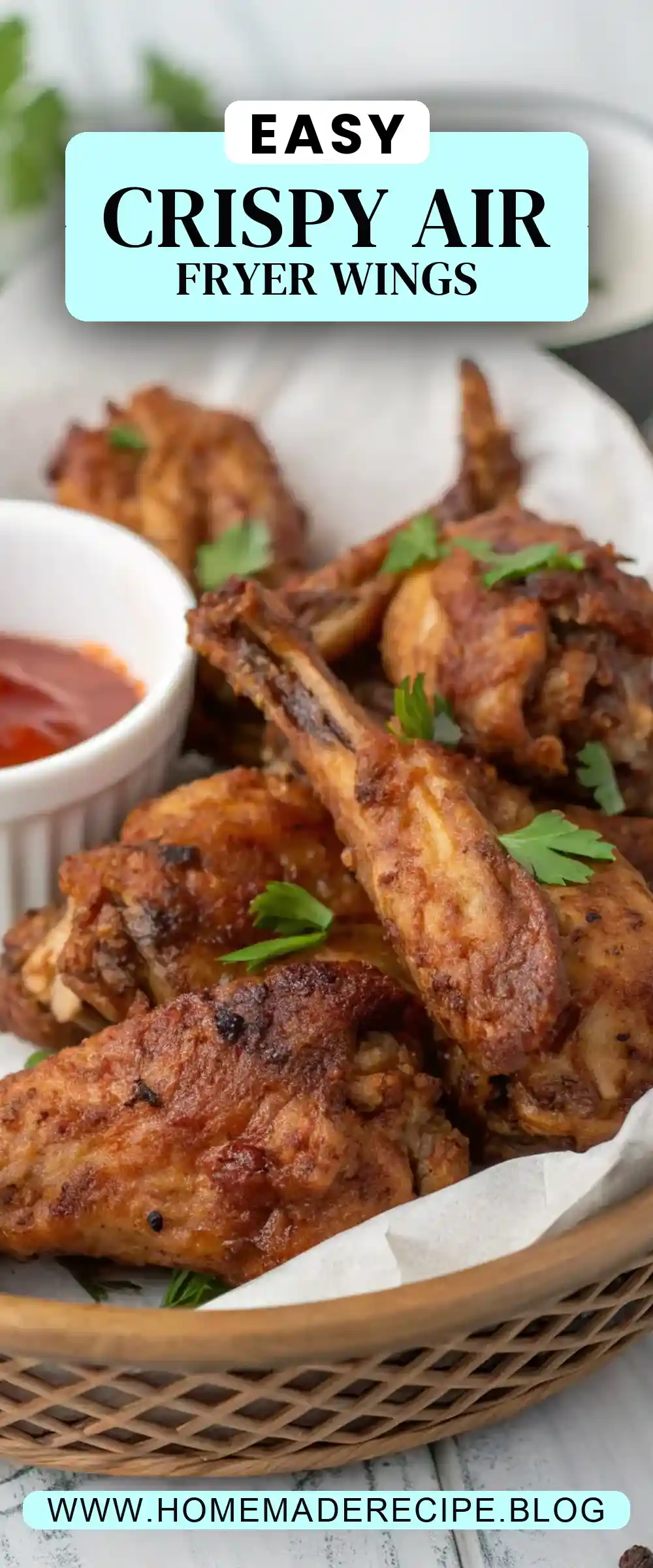 Pinterest pin 2 (Design 2) for Air Fryer Rabbit Wings