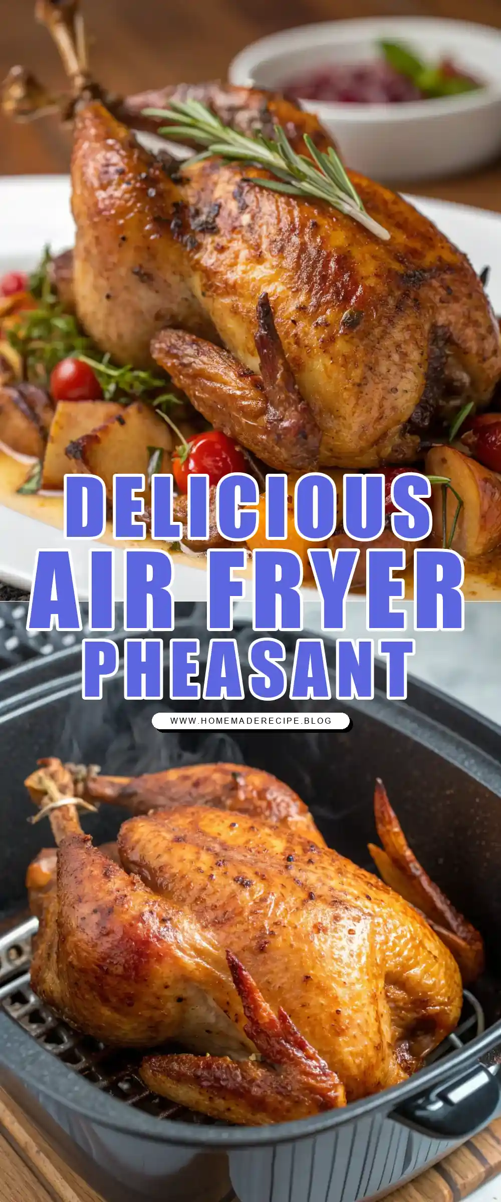 Pinterest pin 1 (Design 1) for Air Fryer Pheasant