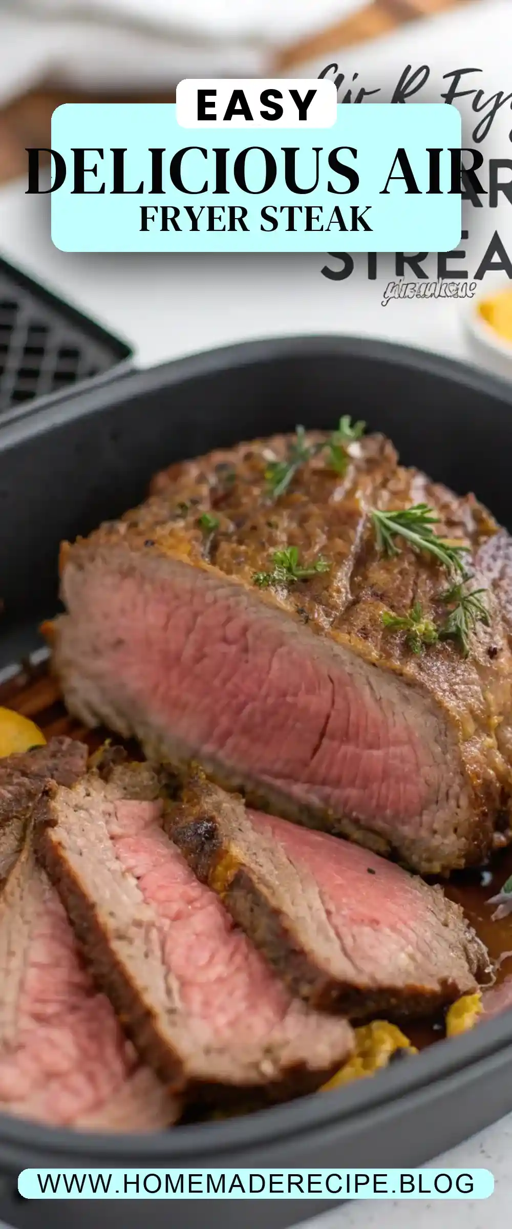 Pinterest pin 2 (Design 2) for Air Fryer Kangaroo Steak