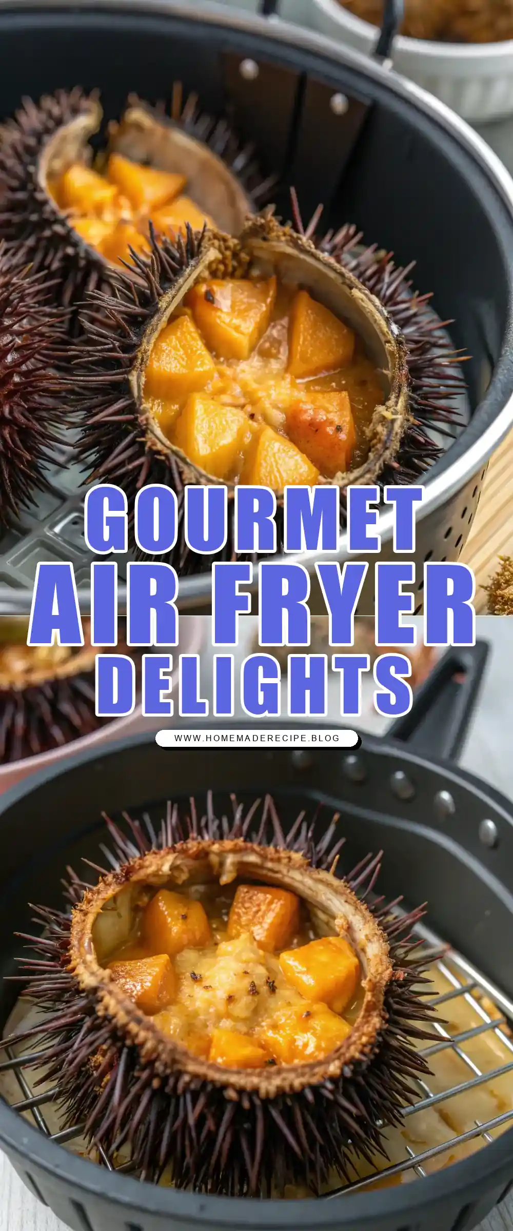 Pinterest pin 1 (Design 1) for Air Fryer Sea Urchin