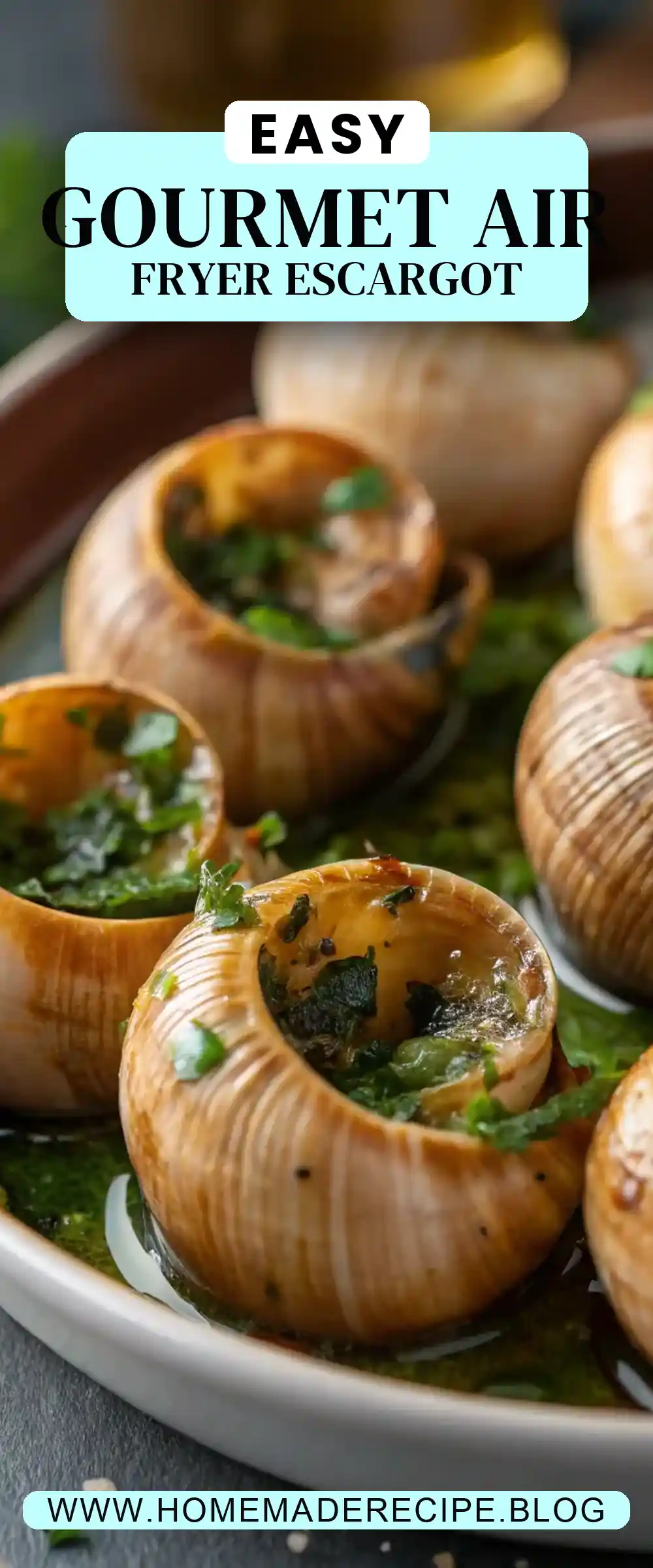 Pinterest pin 2 (Design 2) for Air Fryer Escargot