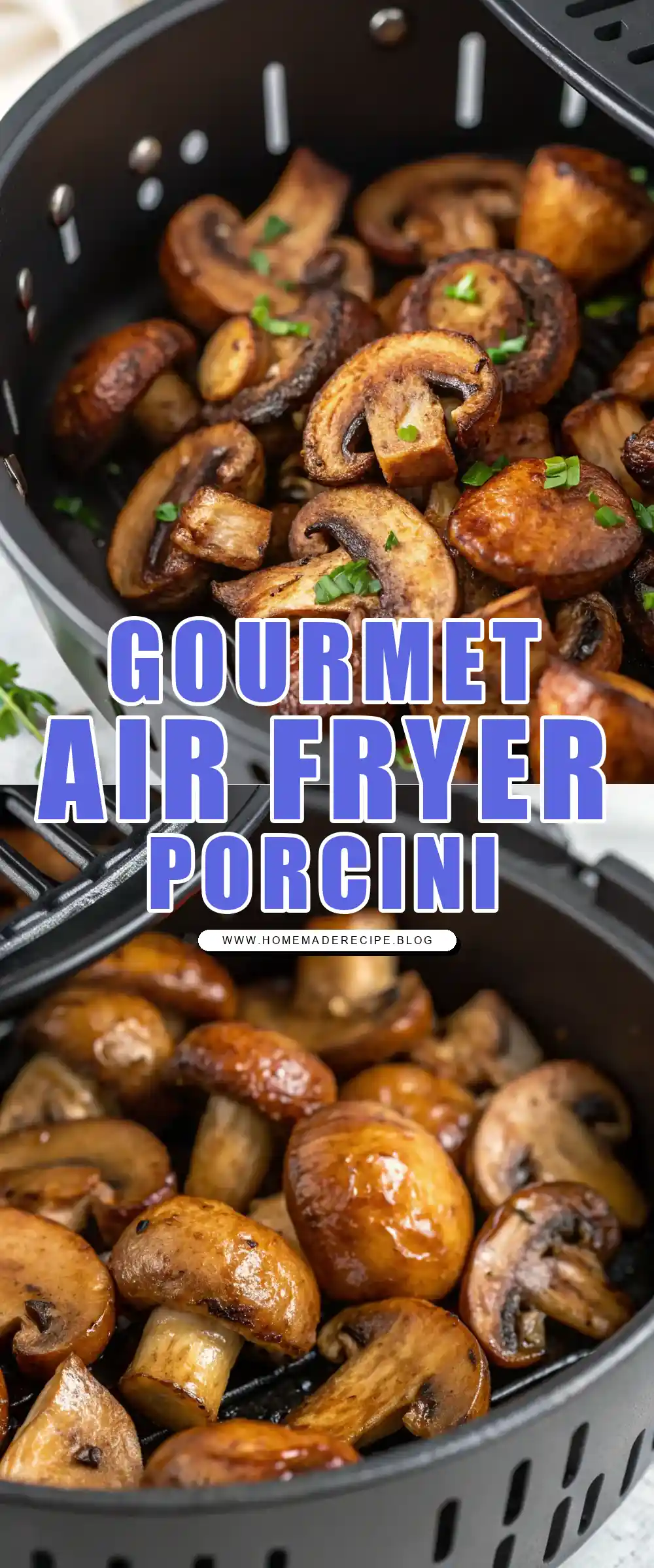 Pinterest pin 1 (Design 1) for Air Fryer Porcini