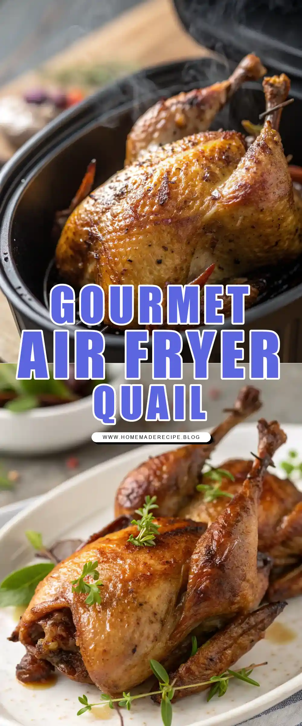 Pinterest pin 1 (Design 1) for Air Fryer Quail