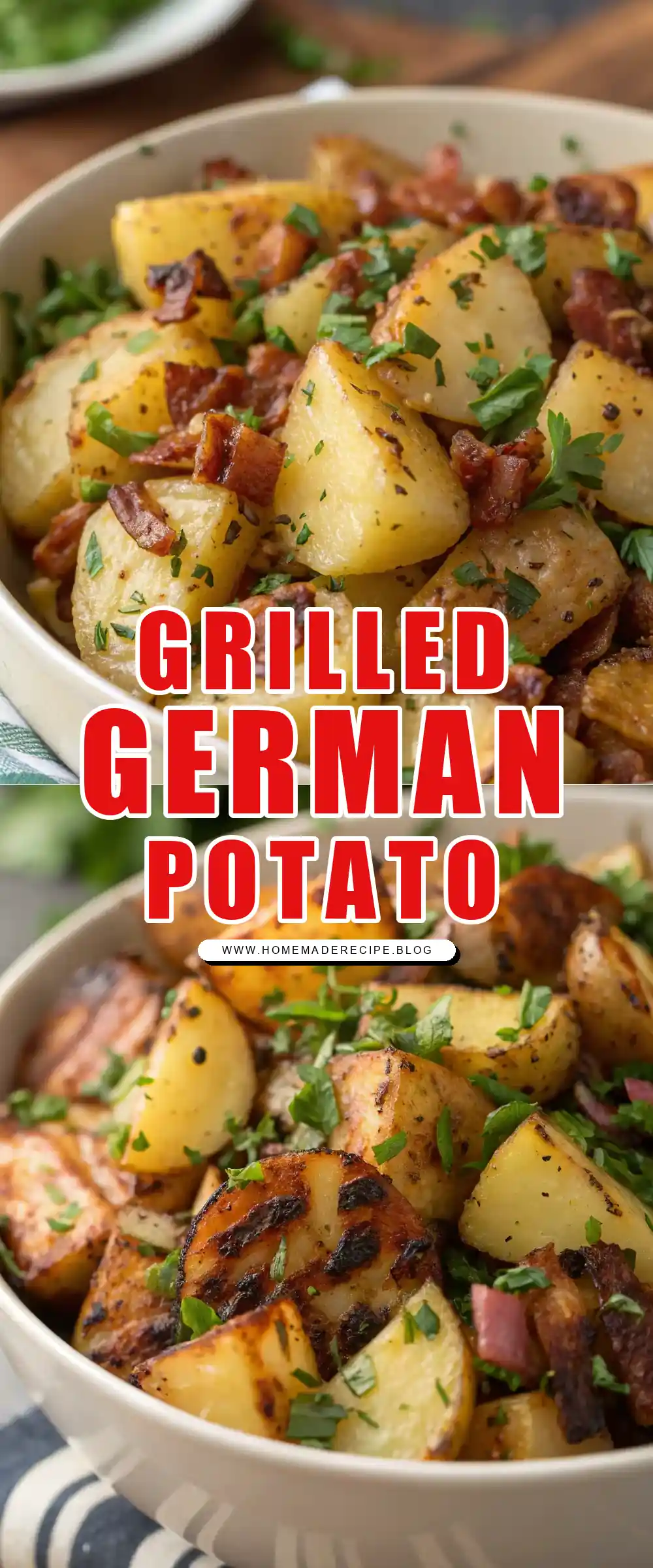 Pinterest pin 1 (Design 1) for Grilled German Potato Salad