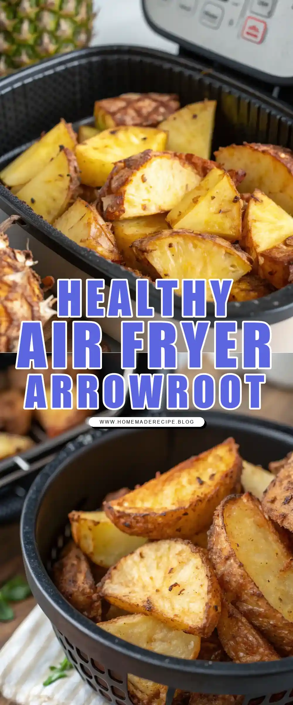 Pinterest pin 1 (Design 1) for Air Fryer Arrowroot