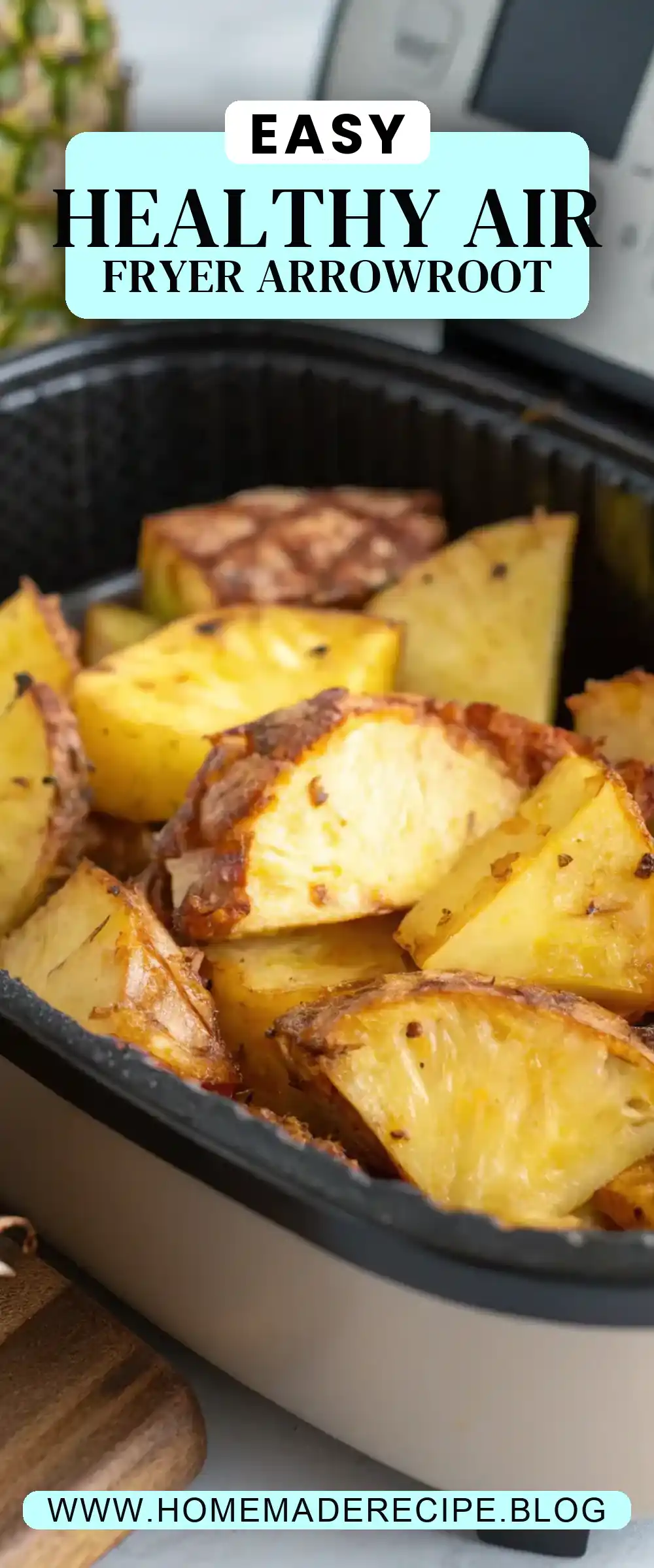 Pinterest pin 2 (Design 2) for Air Fryer Arrowroot