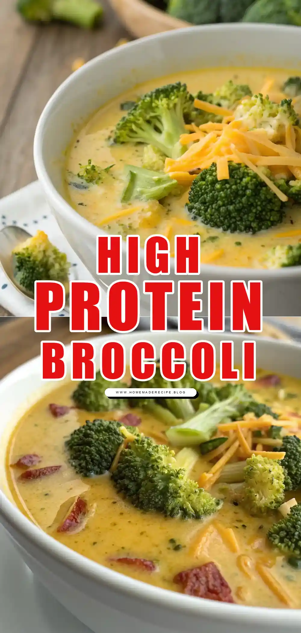 High Protein Broccoli Cheddar Soup