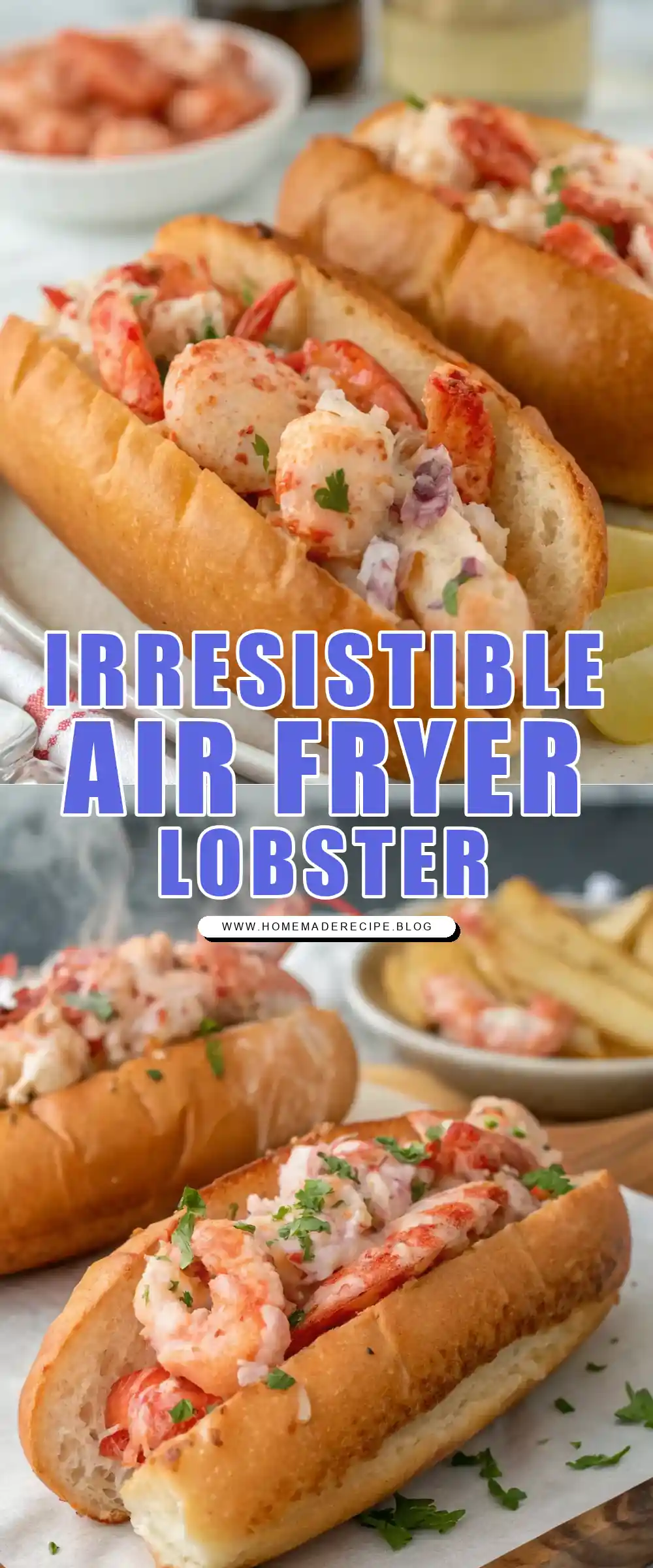 Pinterest pin 1 (Design 1) for Air Fryer Lobster Rolls