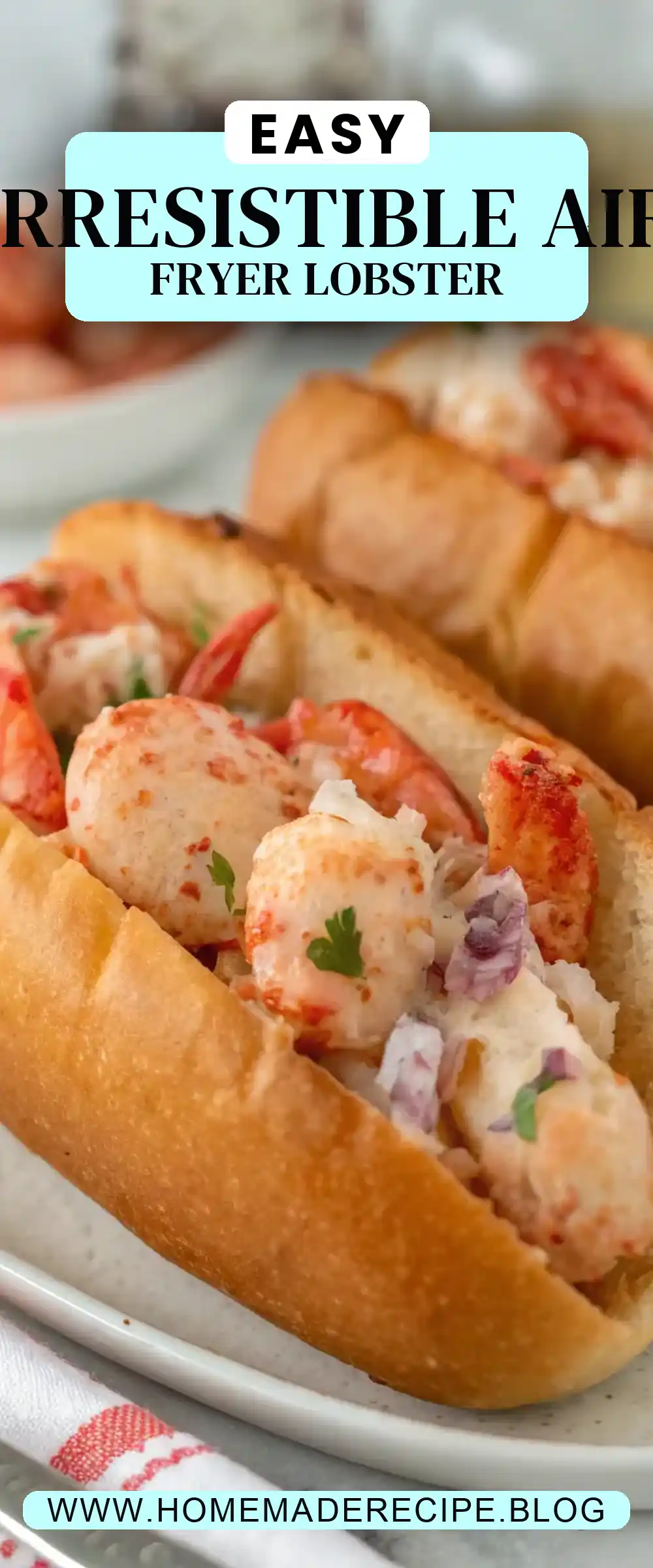 Pinterest pin 2 (Design 2) for Air Fryer Lobster Rolls