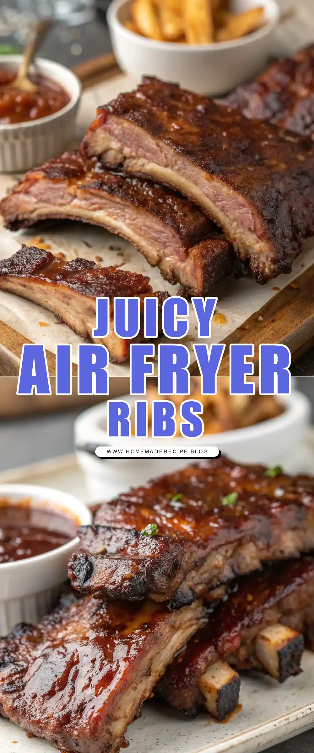 Pinterest pin 1 (Design 1) for Air Fryer Bison Ribs