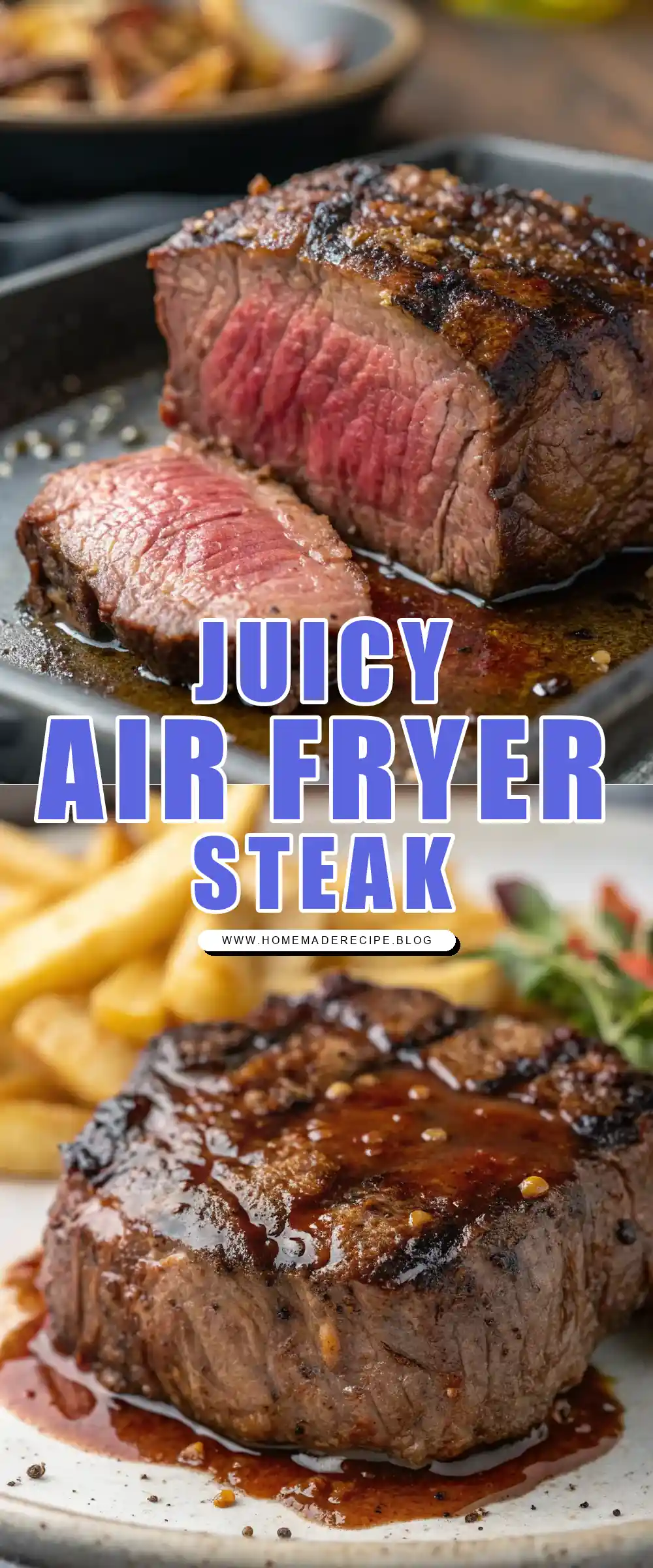 Pinterest pin 1 (Design 1) for Air Fryer Bison Steak