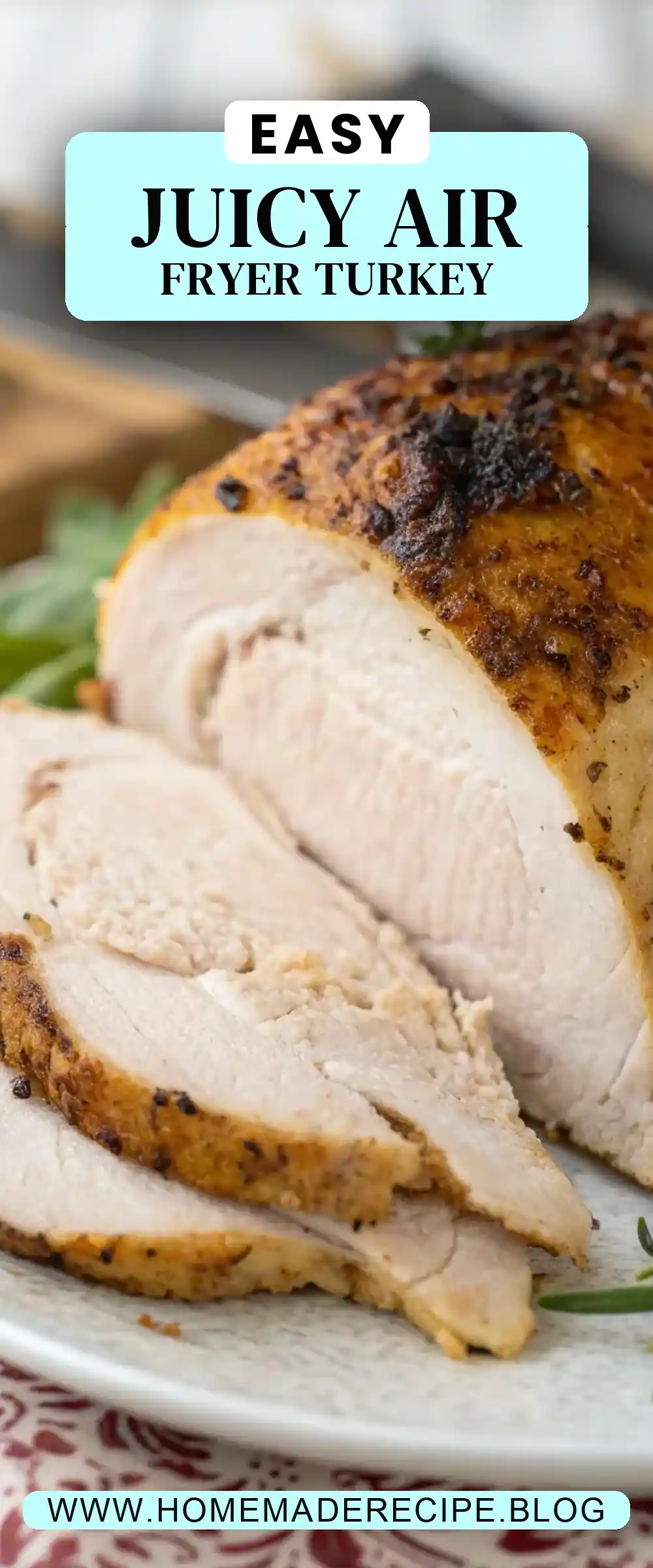 Pinterest pin 2 (Design 2) for Air Fryer Turkey Breast