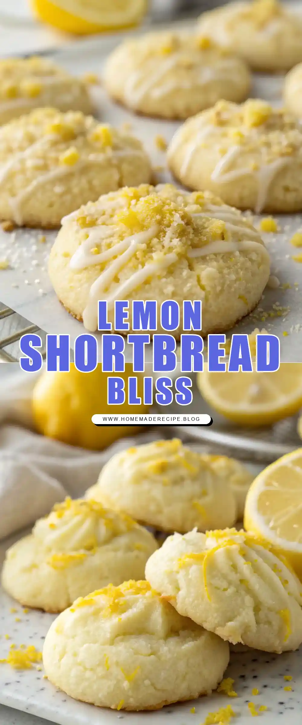 Pinterest pin 1 (Design 1) for Lemon Whipped Shortbread Cookies