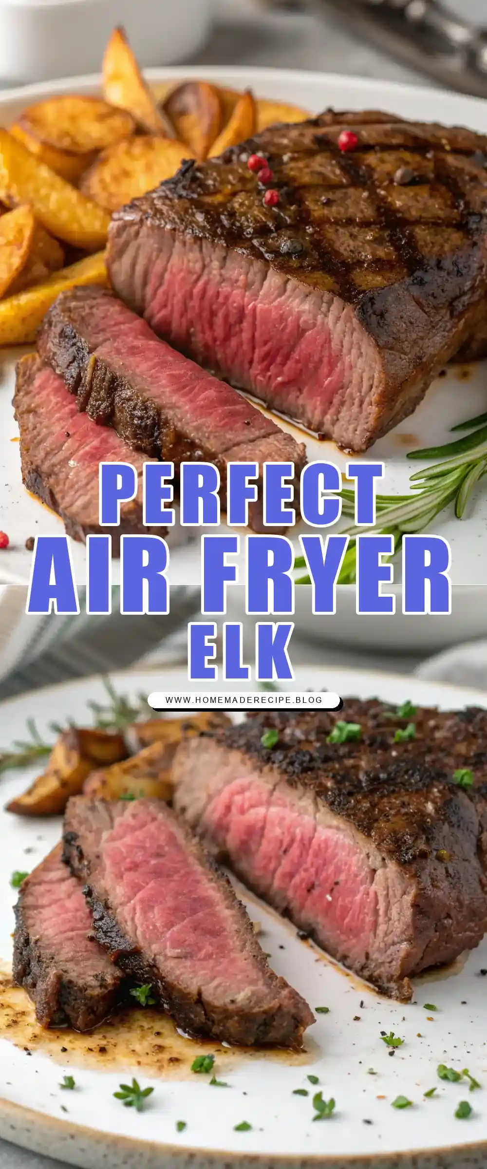Pinterest pin 1 (Design 1) for Air Fryer Elk Steak