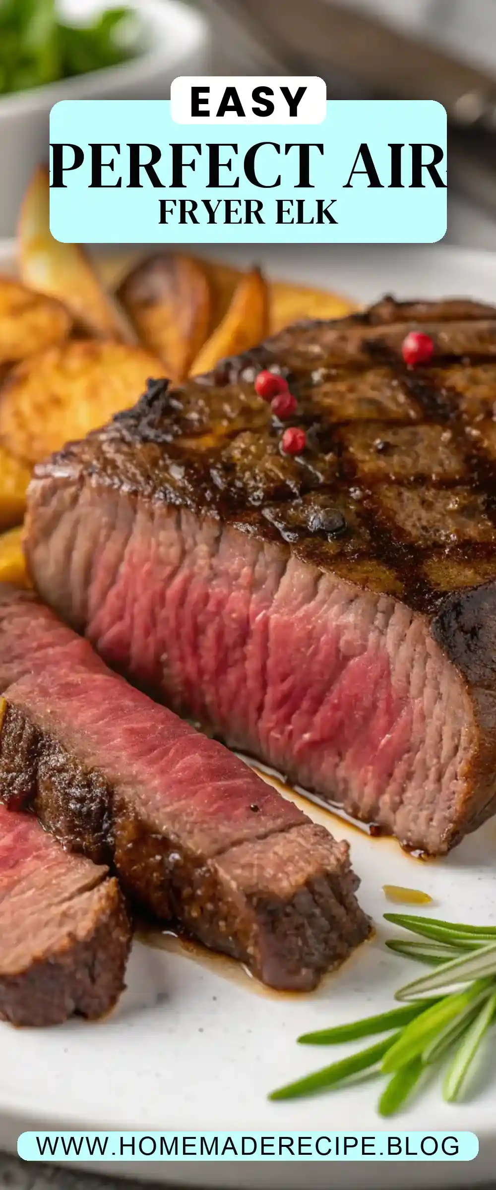 Pinterest pin 2 (Design 2) for Air Fryer Elk Steak