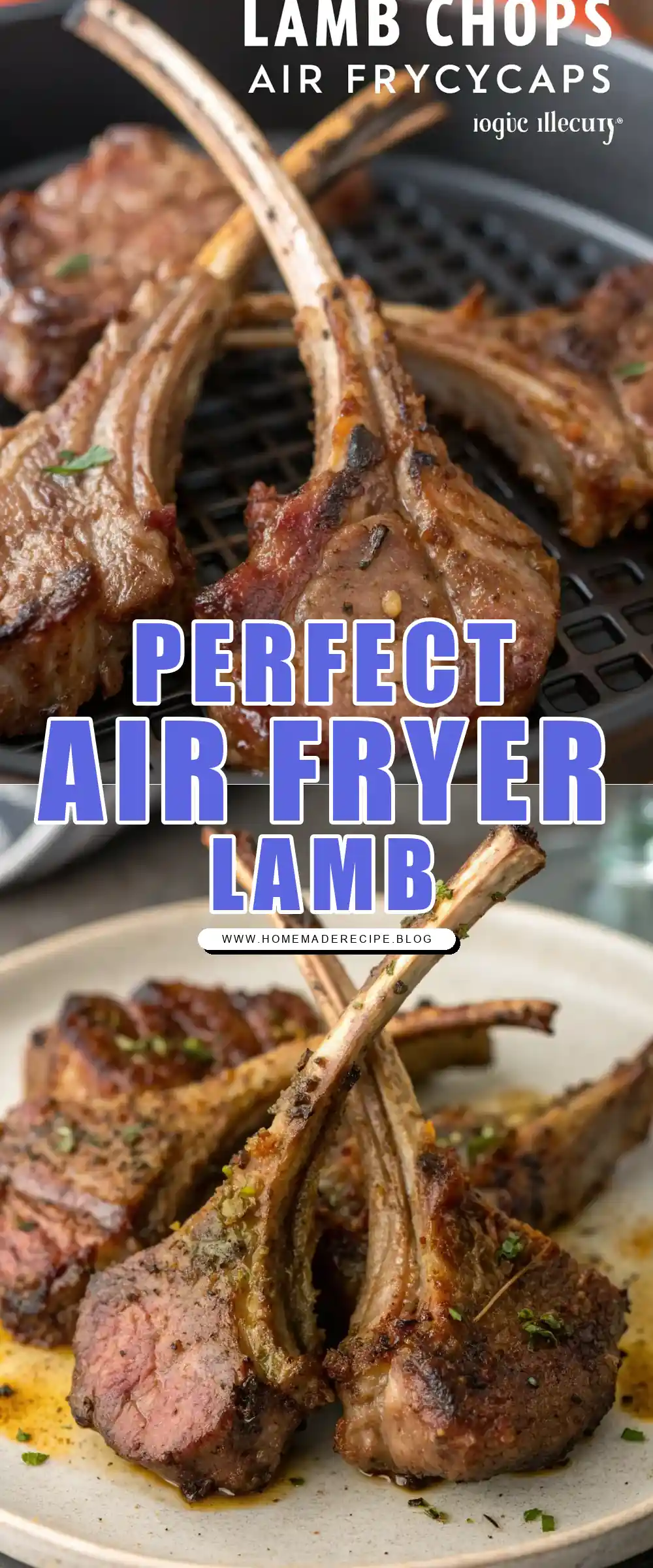 Pinterest pin 1 (Design 1) for Air Fryer Lamb Chops