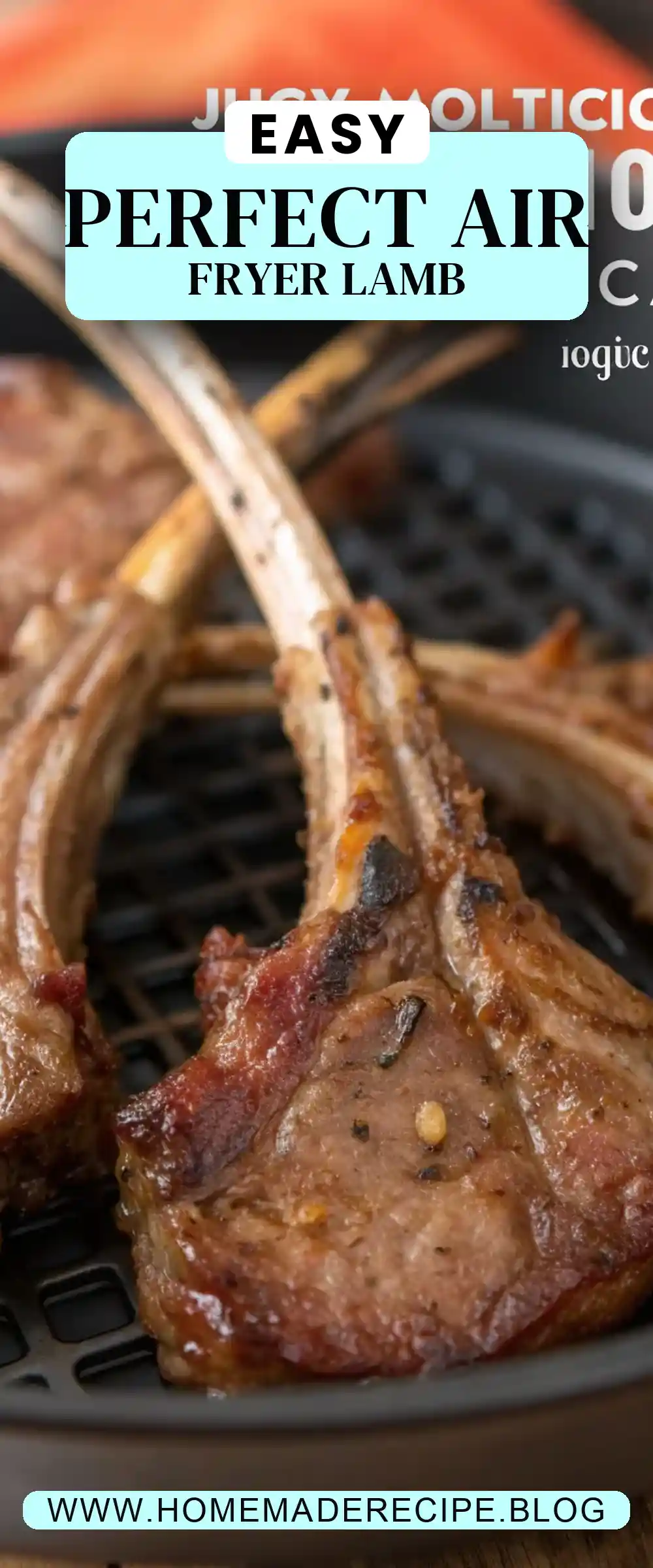 Pinterest pin 2 (Design 2) for Air Fryer Lamb Chops