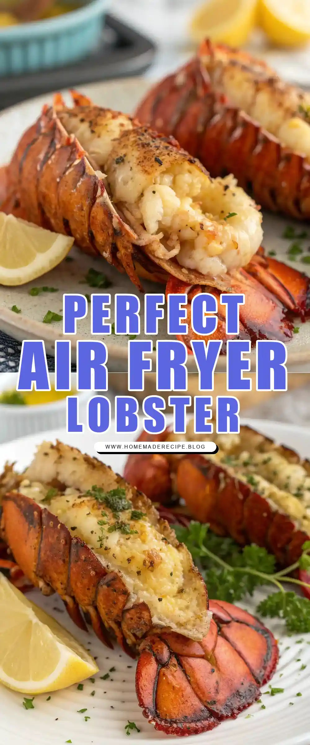 Pinterest pin 1 (Design 1) for Air Fryer Lobster Tails