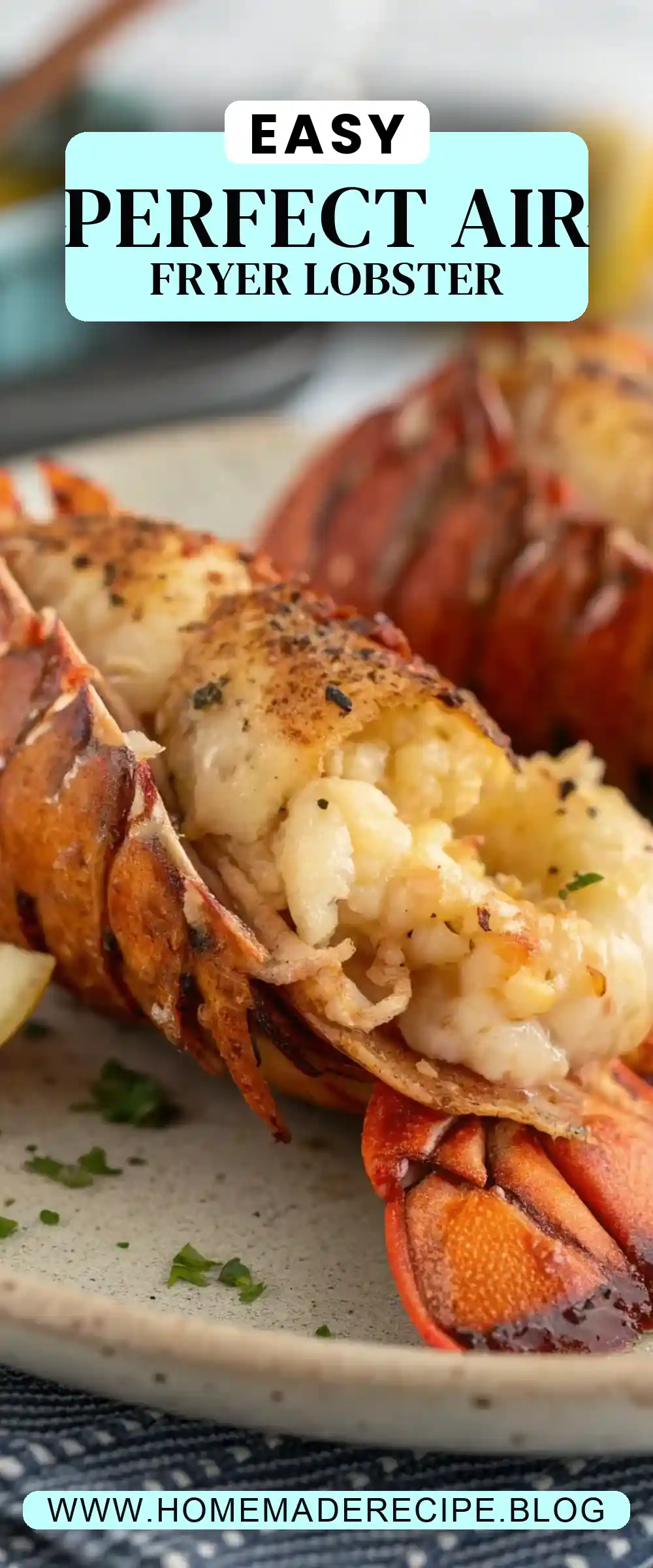 Pinterest pin 2 (Design 2) for Air Fryer Lobster Tails