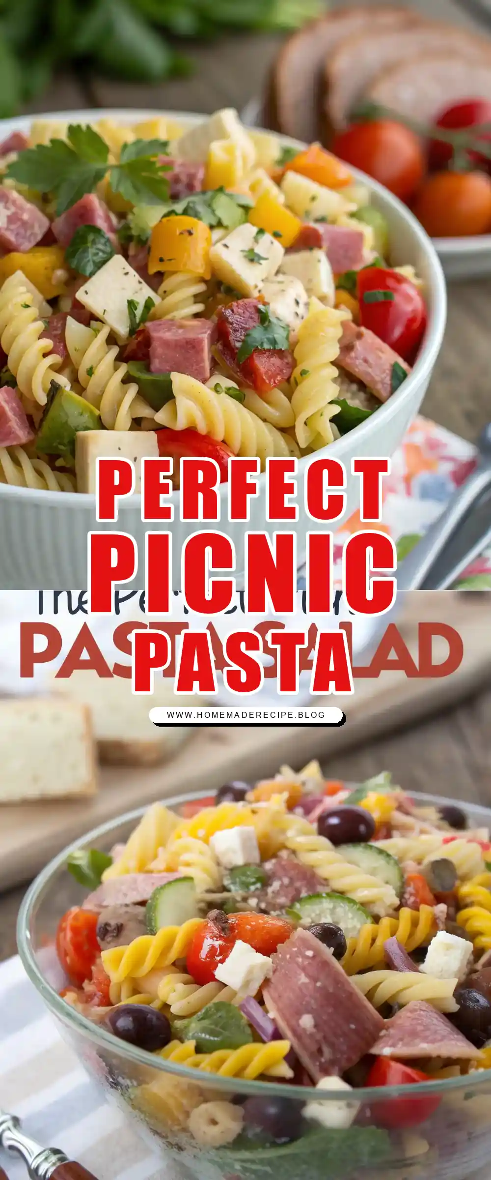 Pinterest pin 1 (Design 1) for The Perfect Picnic Pasta Salad